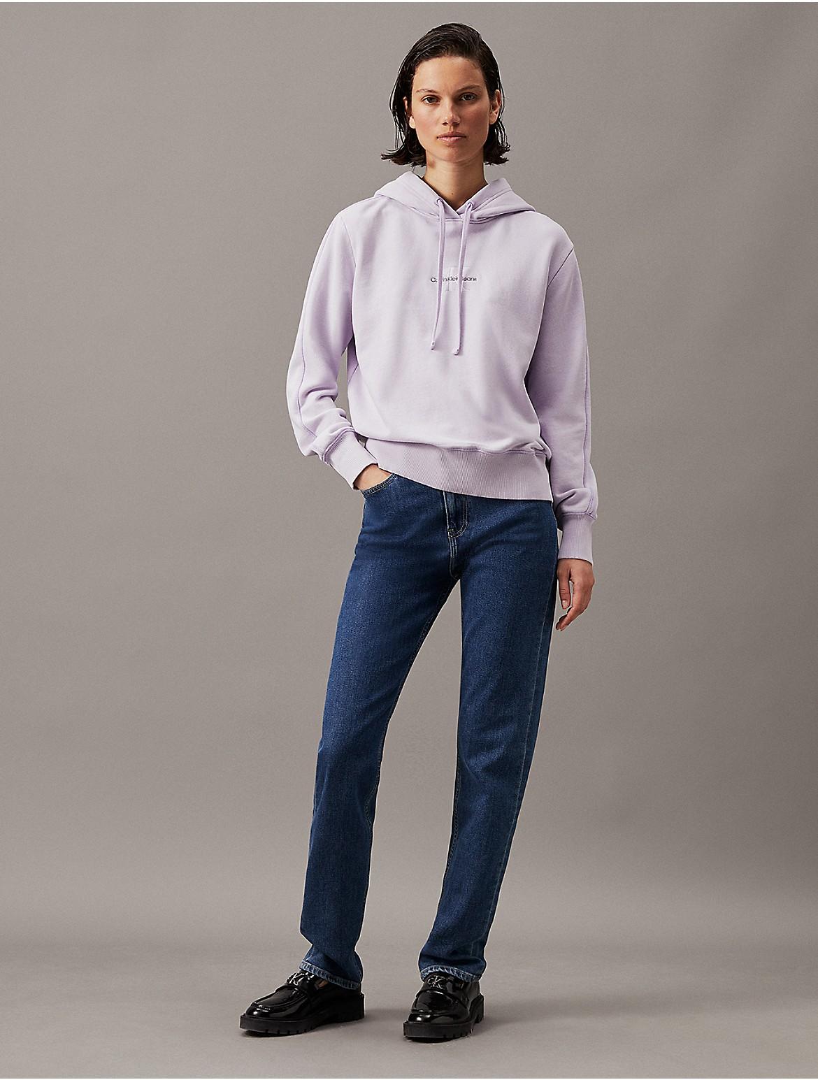 Calvin Klein Womens Washed Monologo Relaxed Hoodie - Purple Product Image