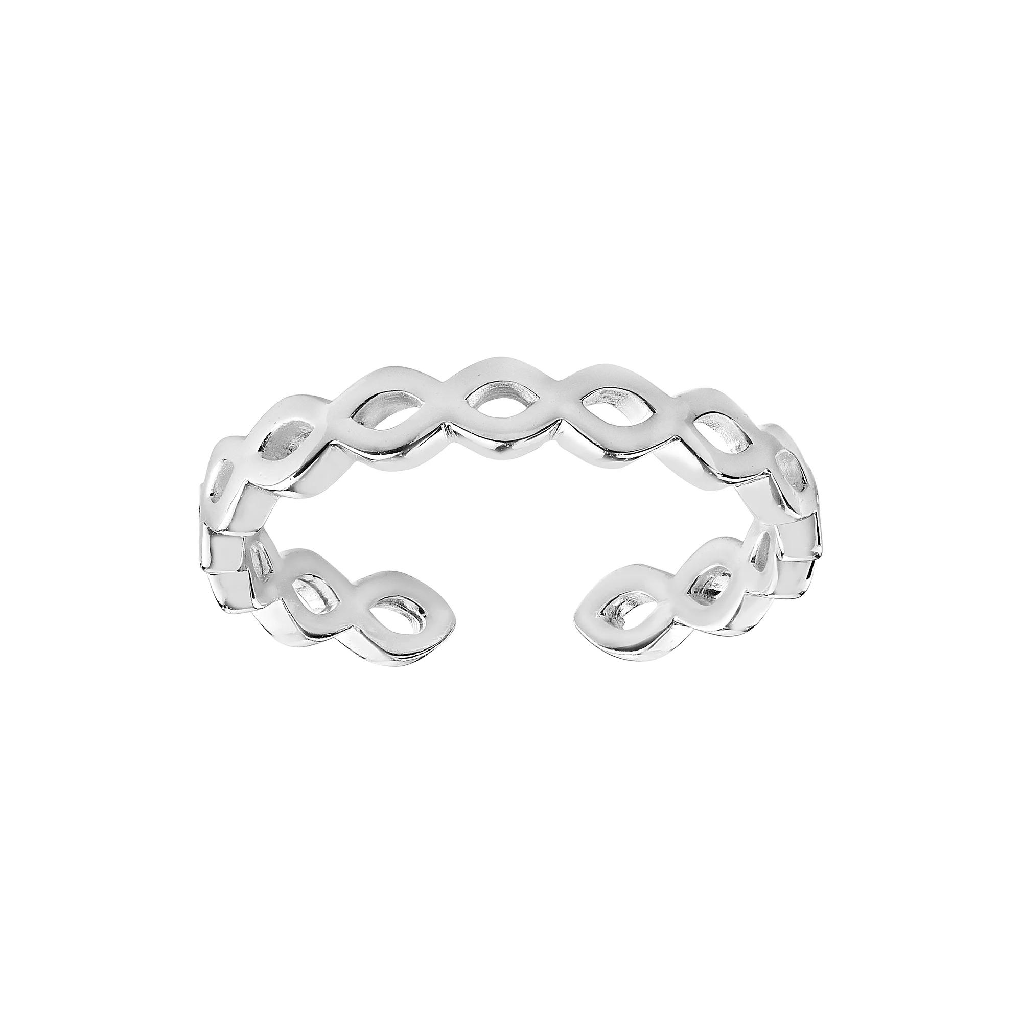 PRIMROSE Sterling Silver Polished Braided Band Toe Ring, Women's, Silver Tone Product Image