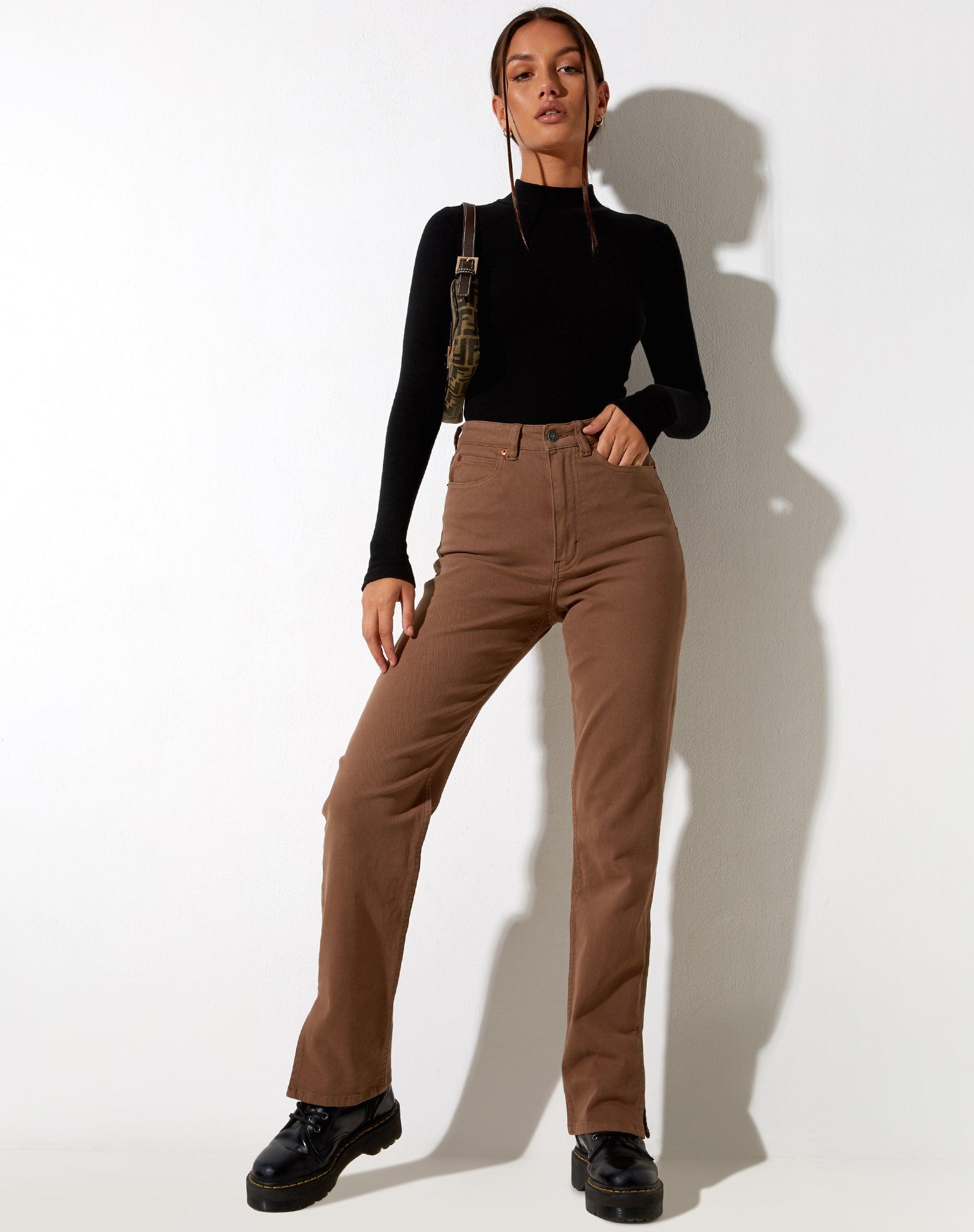 Straight Leg Jeans in Rich Brown Product Image