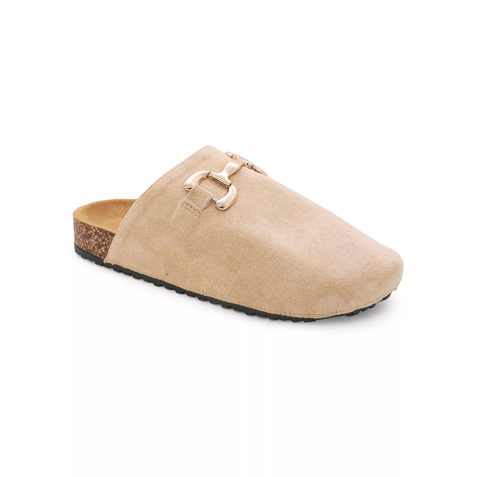 Yoki GILA-202 Women's Faux Suede Slip-On Cork Clogs, Size: 8, Beige Product Image
