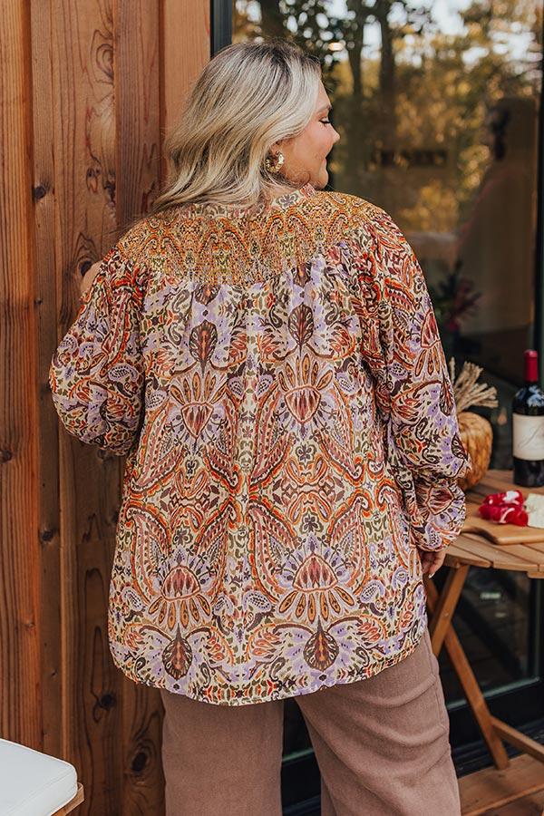 Vino Sippin' Paisley Shift Top Curves Product Image