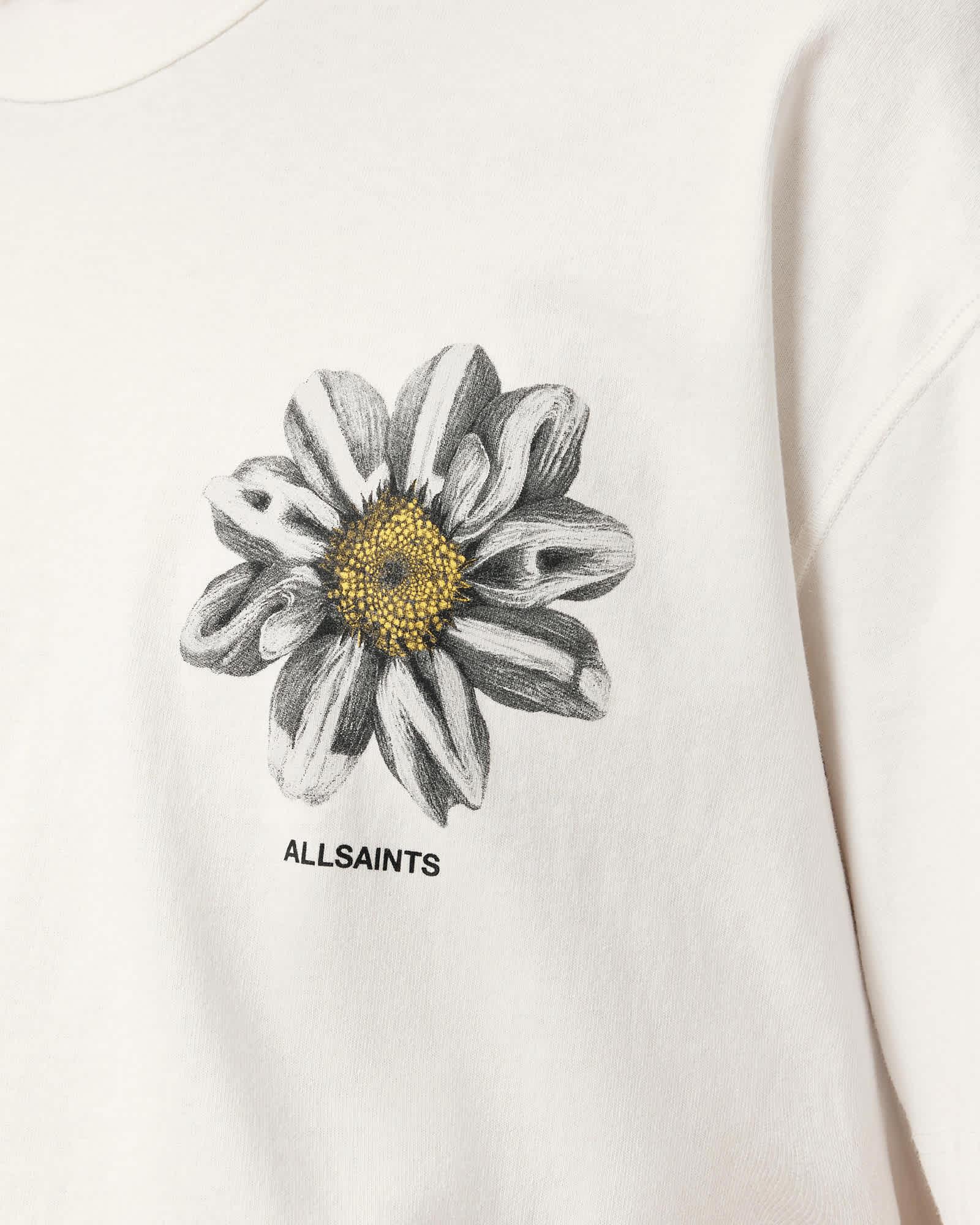 Petals Oversized Short Sleeve Graphic T-Shirt Chalk White | ALLSAINTS US Product Image