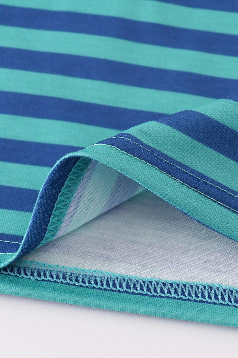 Blue apple french knot shorts set Product Image