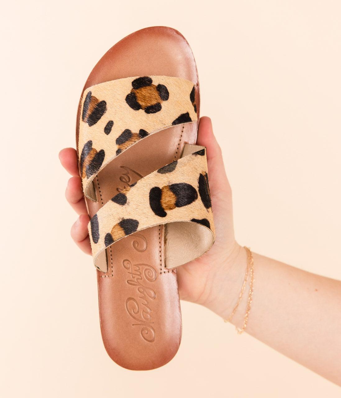 Spirited Dual Strap Slide in Leopard Product Image