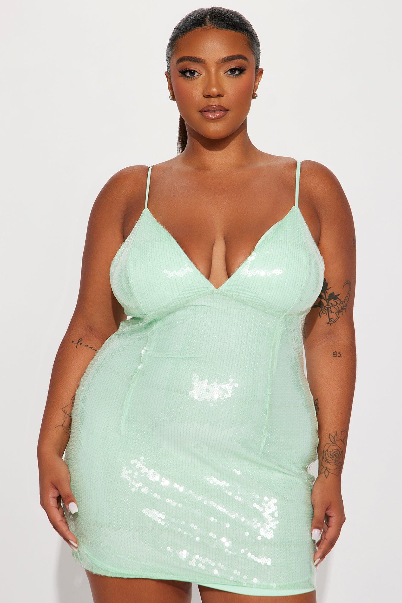 Lustful Dreaming Sequin Mini Dress - Light Blue Product Image