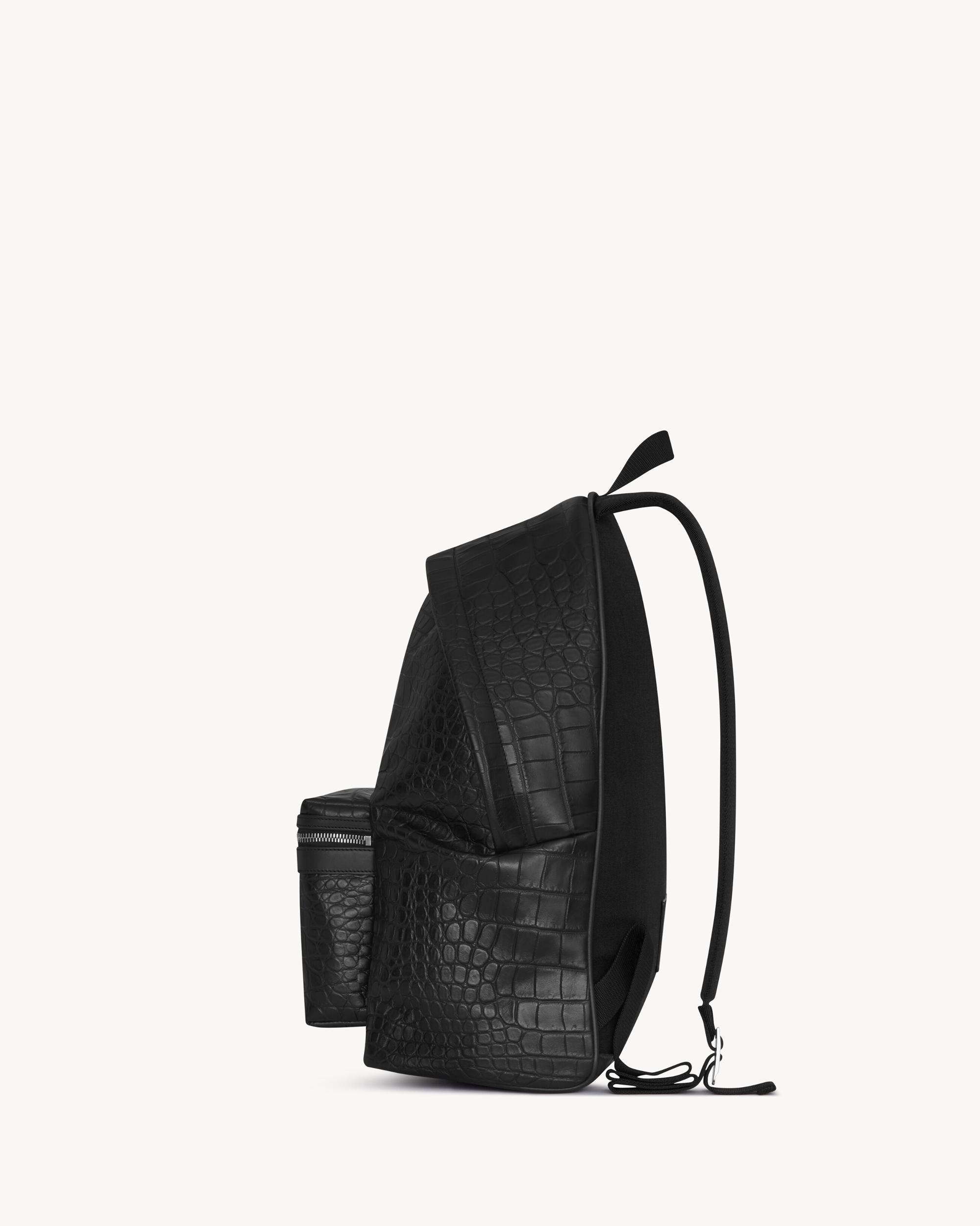 city backpack in CROCODILE-EMBOSSED leather Product Image