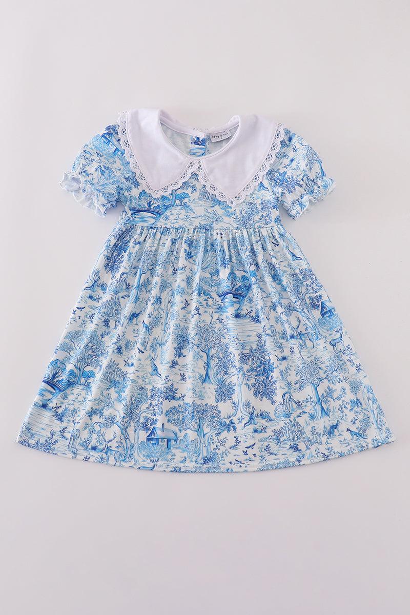Bow applique print mom&me dress Product Image