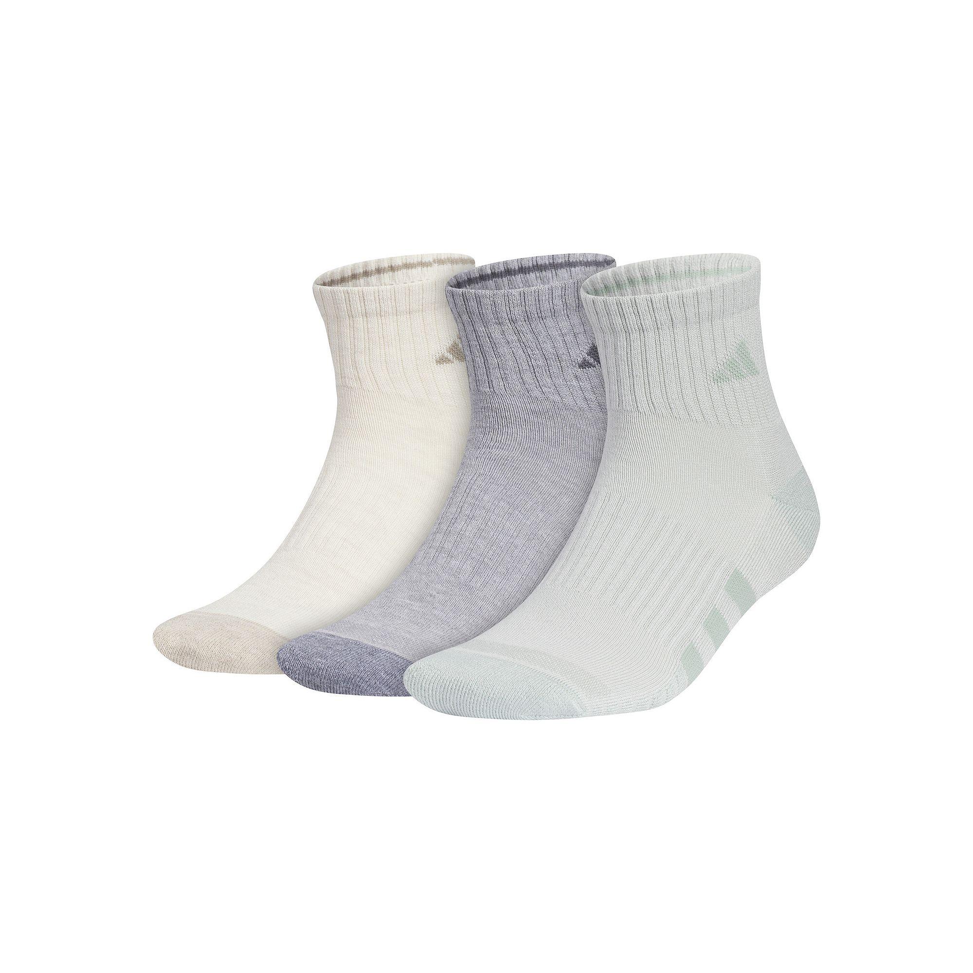 Men's adidas Cushioned 3.0 3-Pack Quarter Socks, Size: 6-12, Alumina Grey Product Image