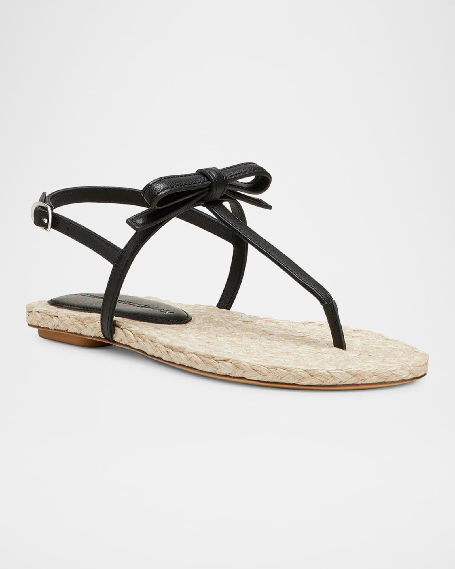 Felicity Leather Bow Espadrille Sandals Product Image