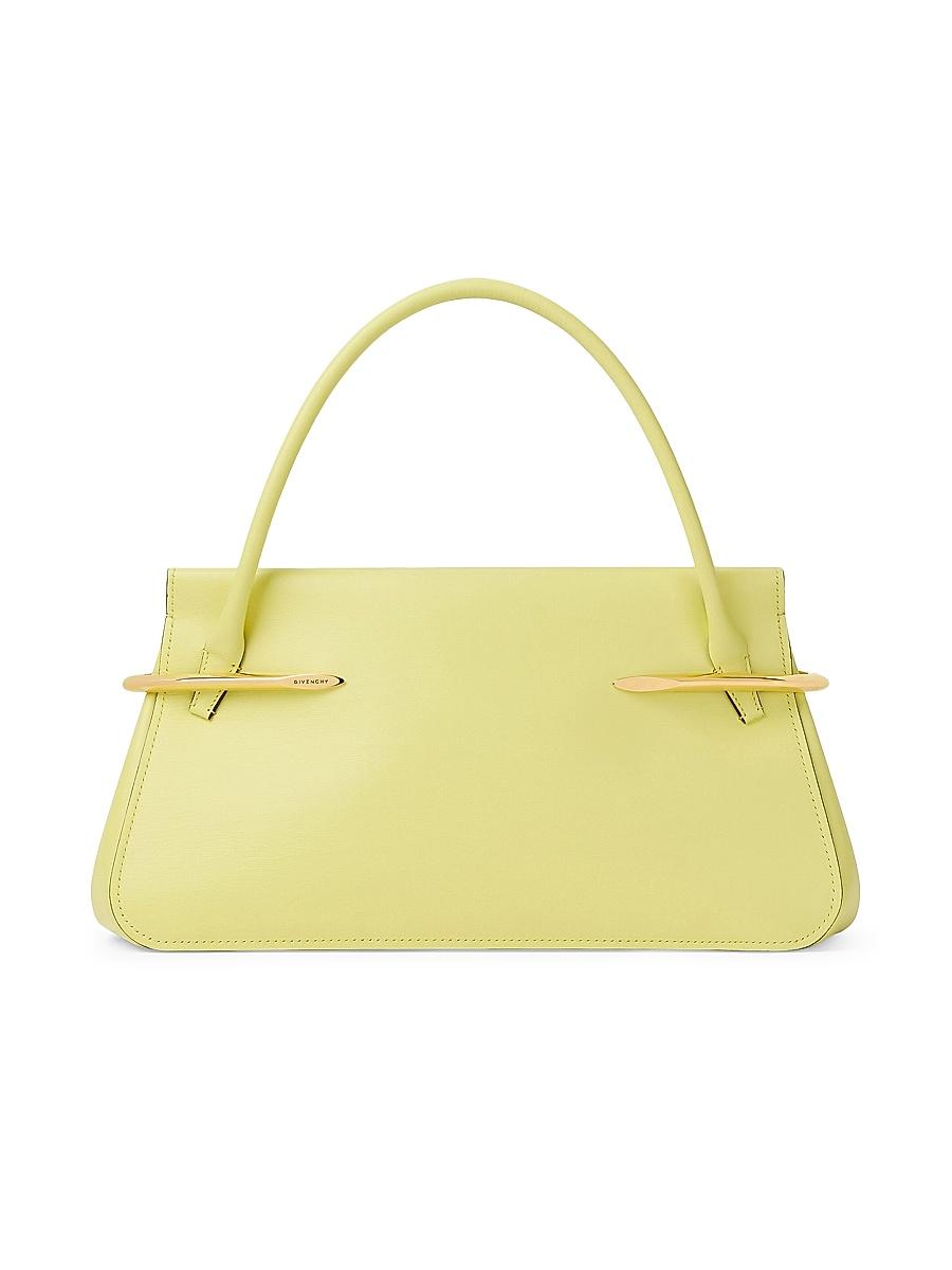 Womens Medium Pinch Top Handle Bag in Leather Product Image