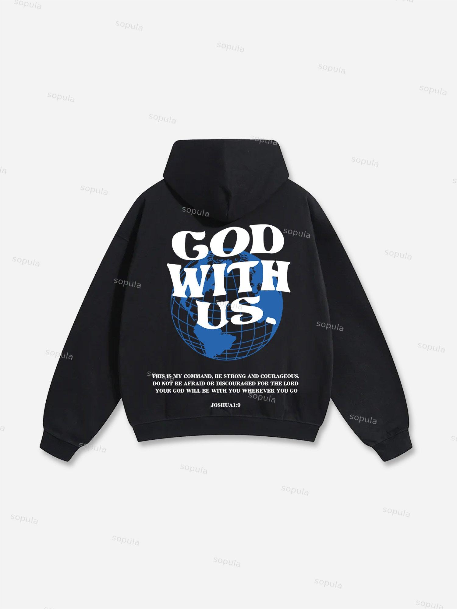 Sopula God With Us Graphic Hoodie Product Image