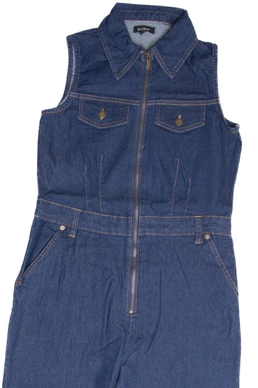 Flare Zip Denim Jumpsuit Product Image
