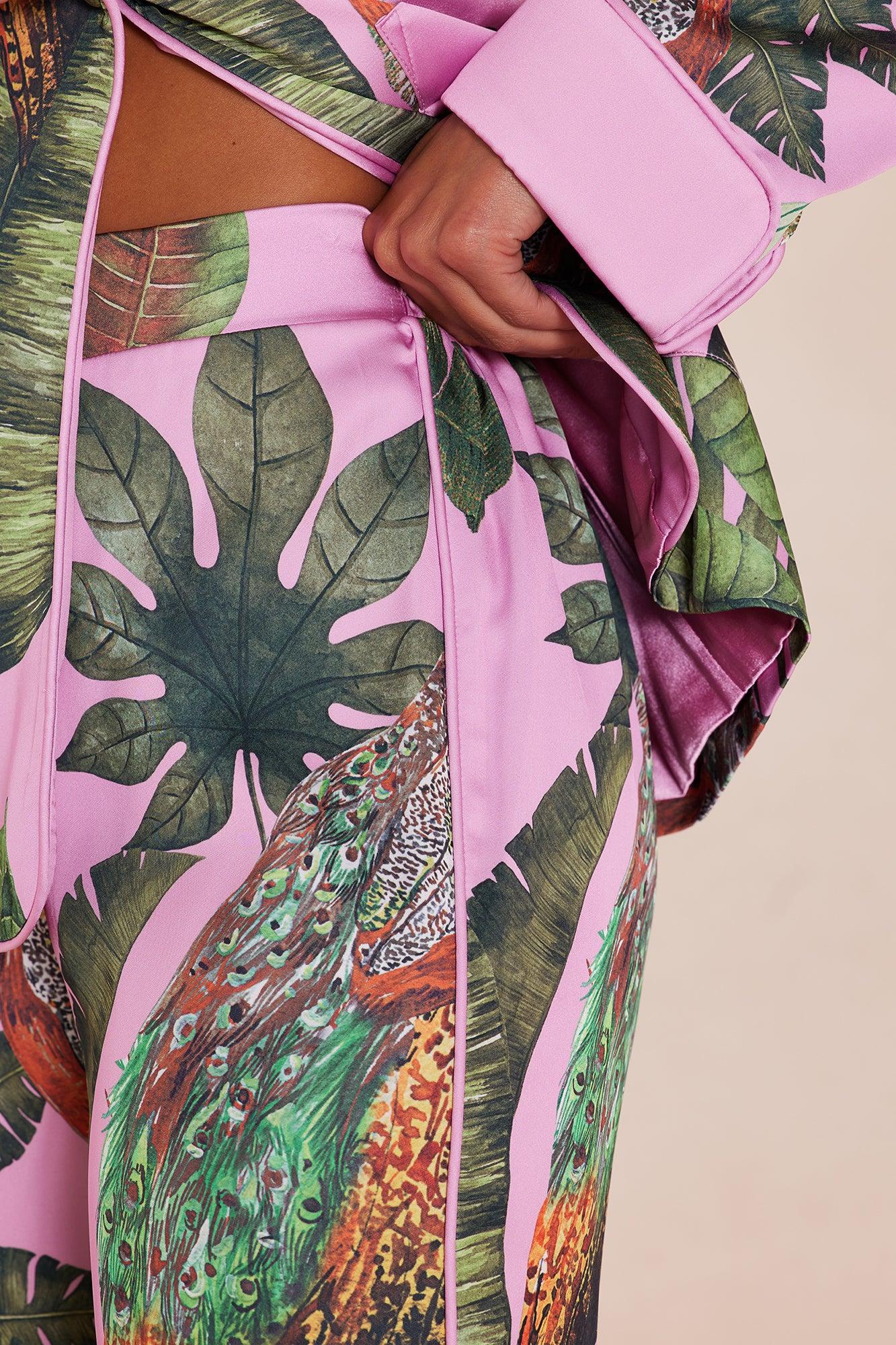 Private Island Satin Suit Set - Pink/combo Female Product Image