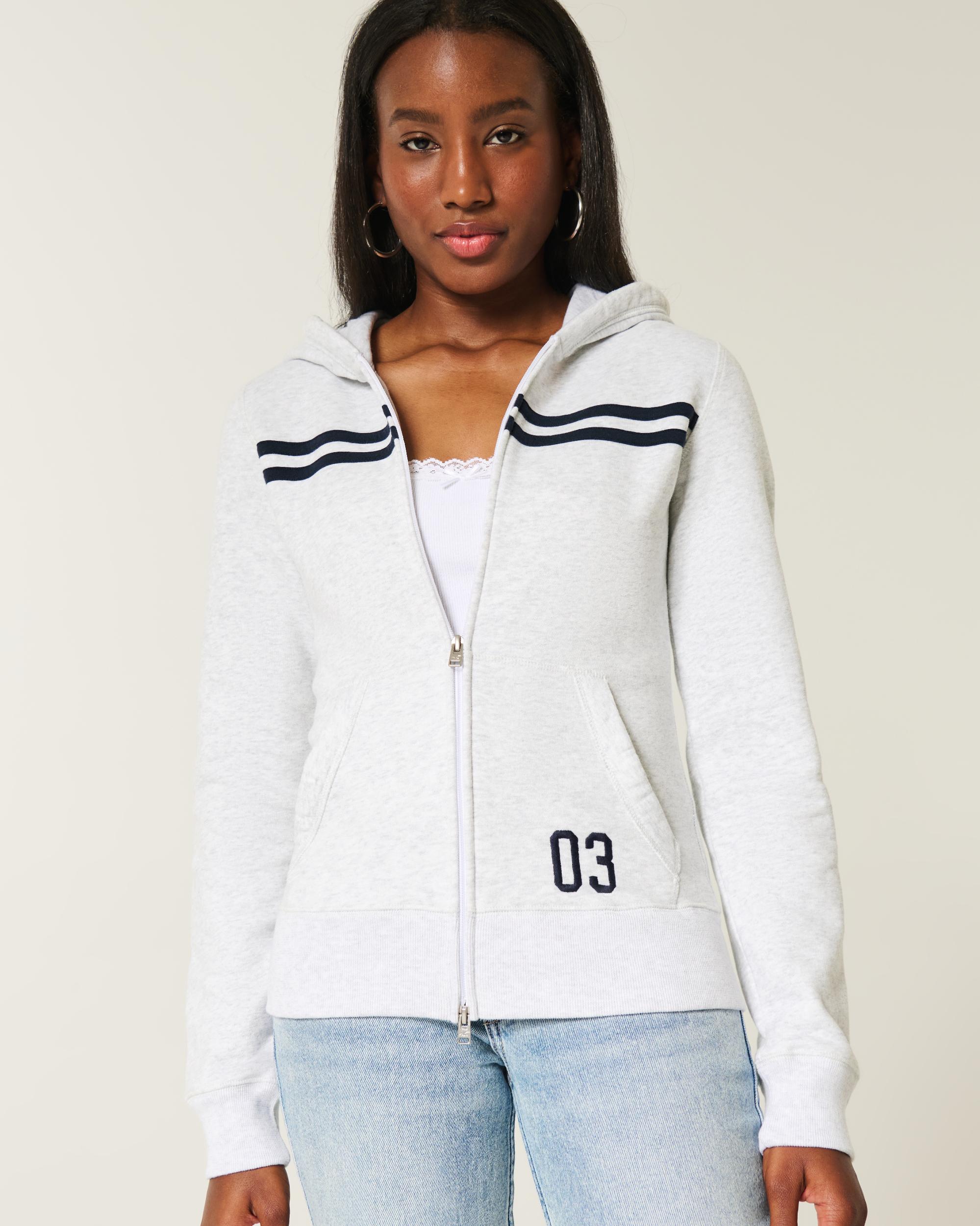 Slim Striped 1998 Graphic Zip-Up Hoodie Product Image
