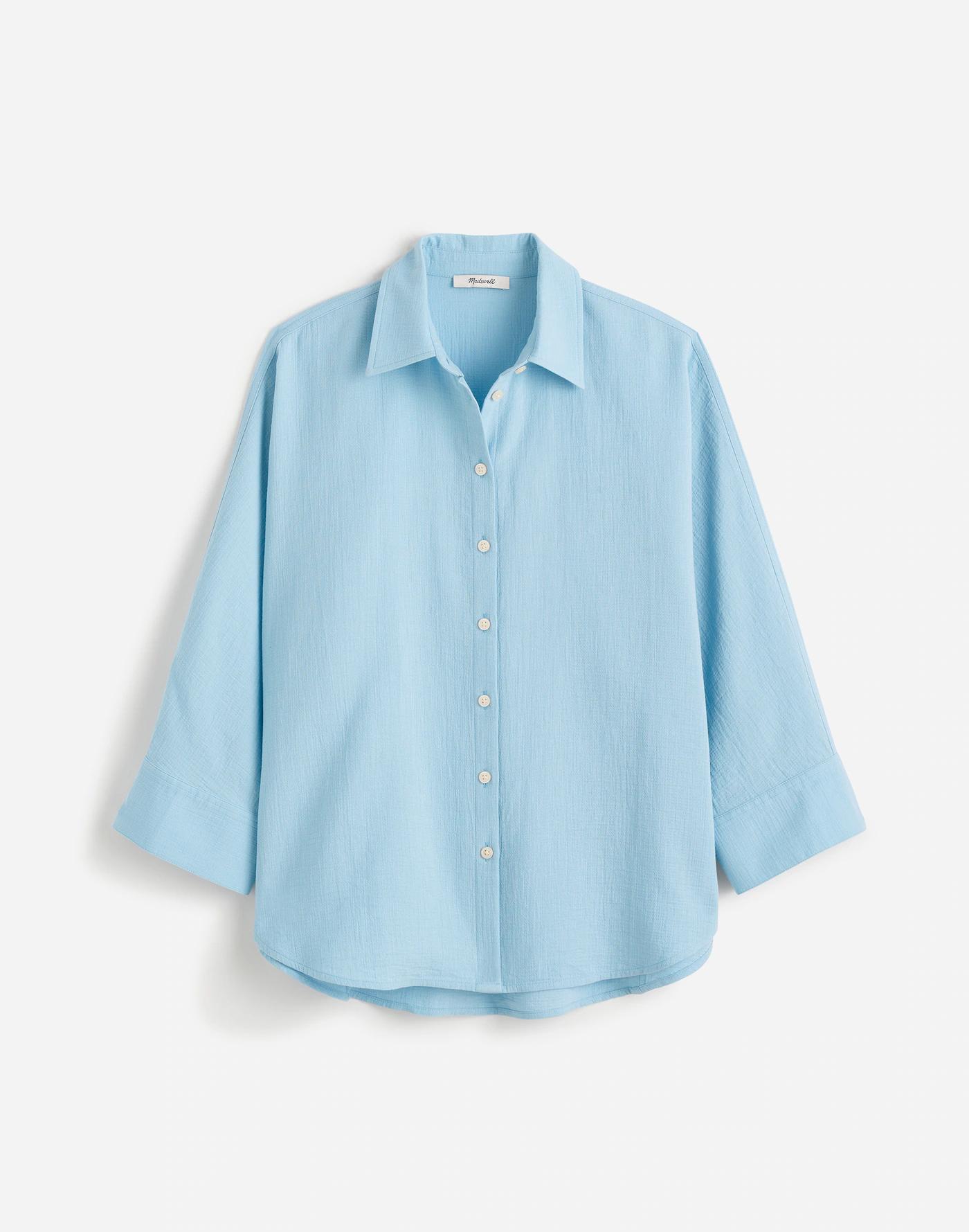 Cotton Double-Gauze Oversized Shirt Product Image