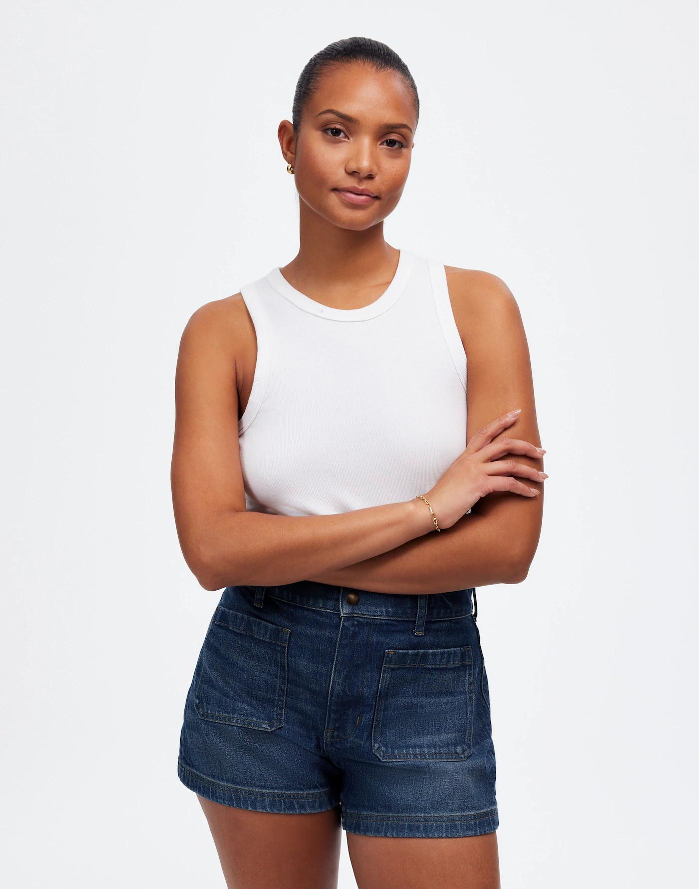 The Curvy Denim Emmett Short in Archbald Wash: Patch Pocket Edition Product Image