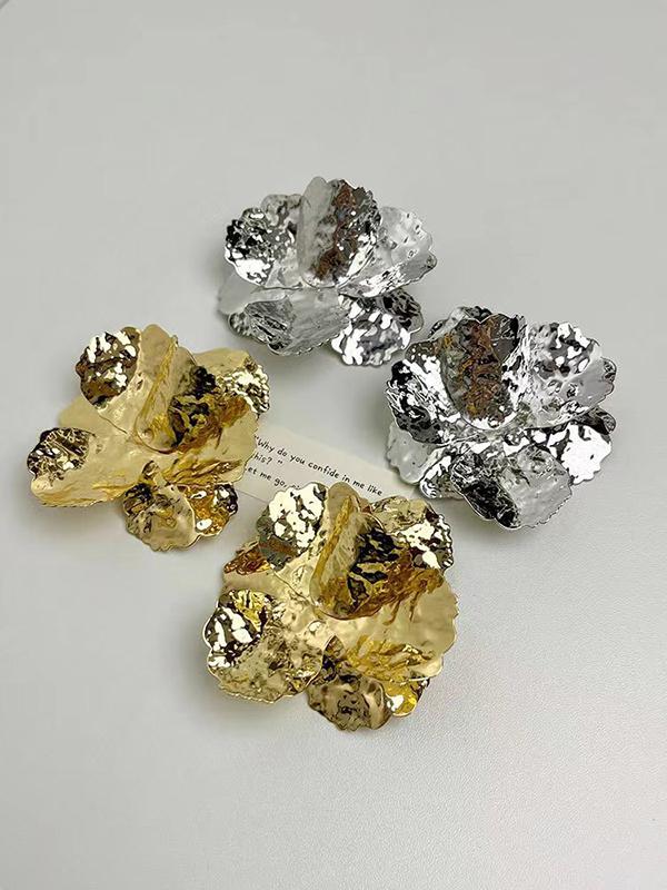 Flower Shape Shiny Earrings Accessories Product Image