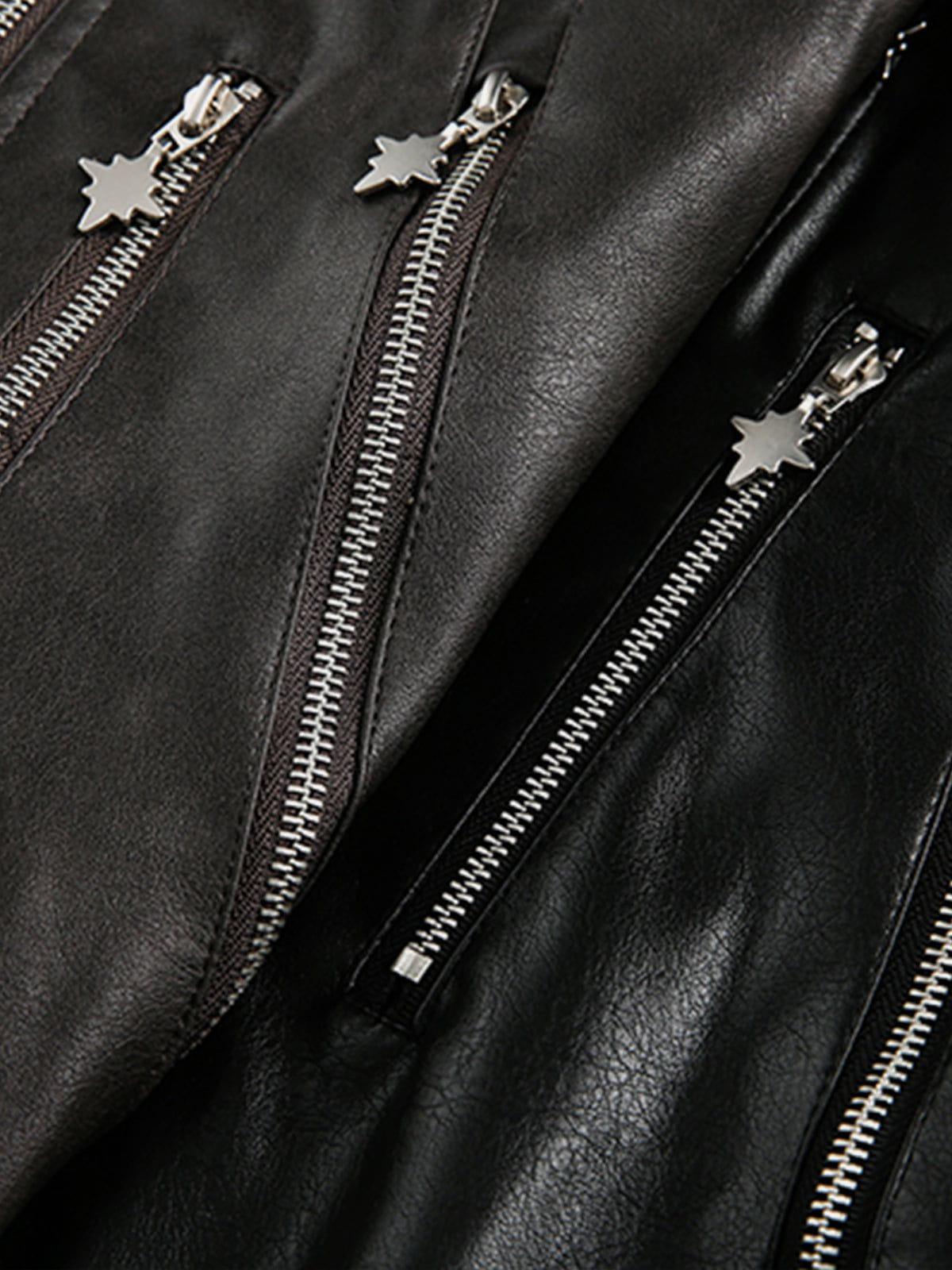 Aelfric Eden Multi Zipper Faux Leather Jacket Product Image