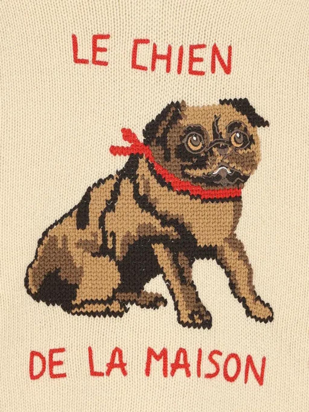 VALENTINO Embroidered V-neck Crewneck Sweater With Ribbed Trim In White Product Image