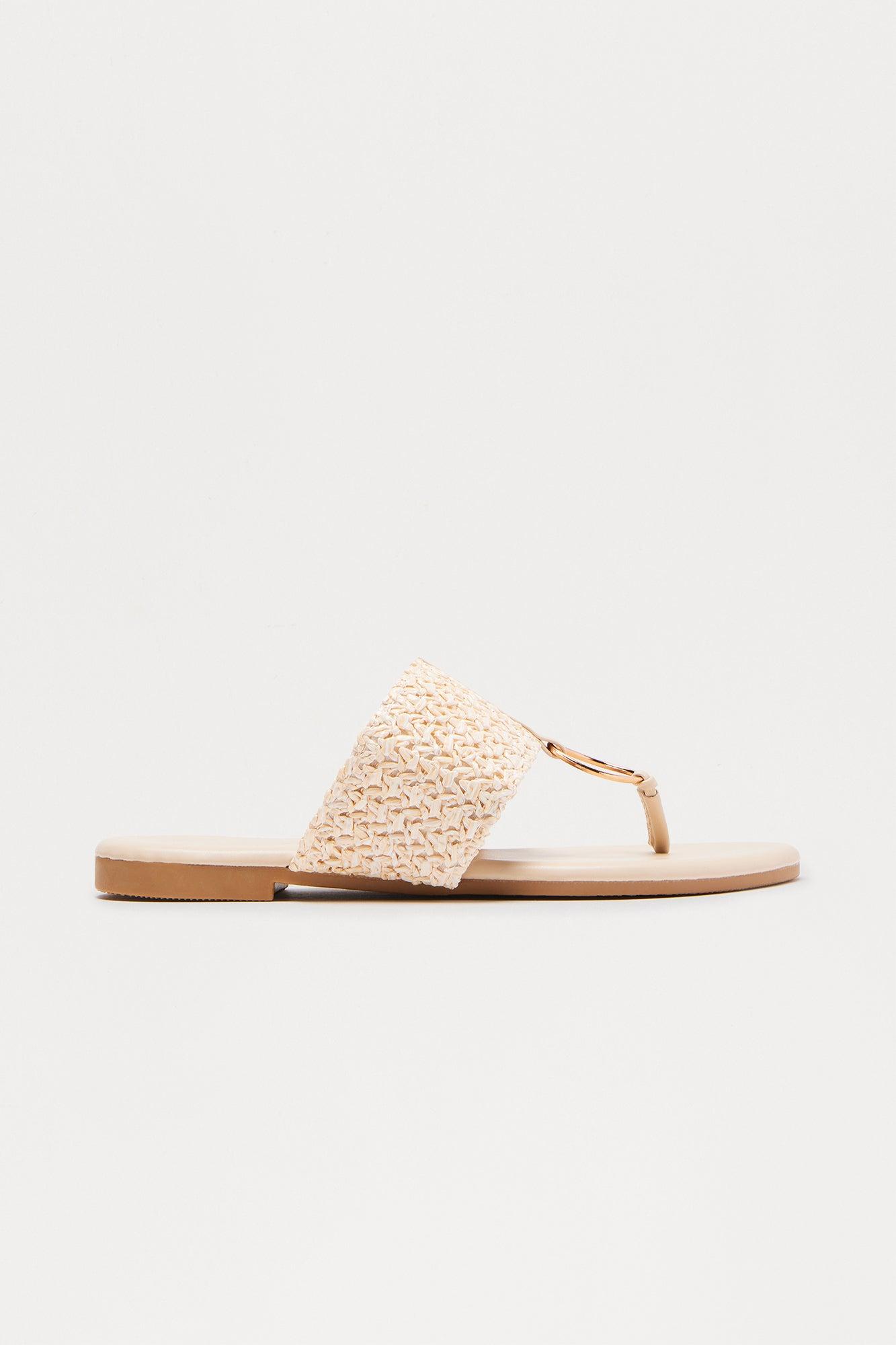 Arizona Raffia Sandals - Ivory Female Product Image