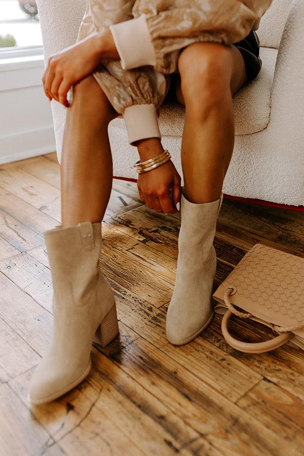 The Juniper Faux Nubuck Boot in Beige Product Image