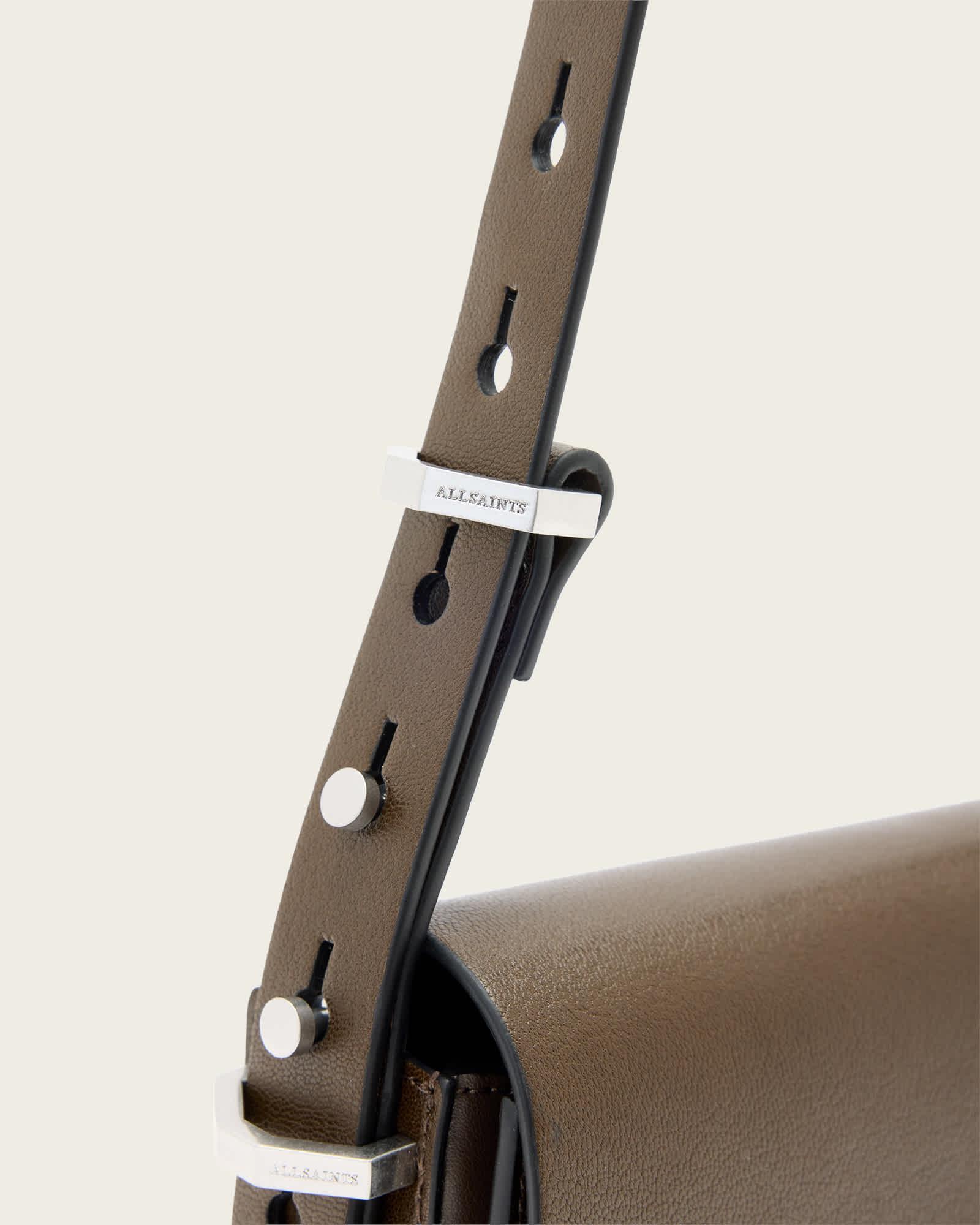 Etta Leather Satchel Crossbody Bag FANGO BROWN | ALLSAINTS US Product Image