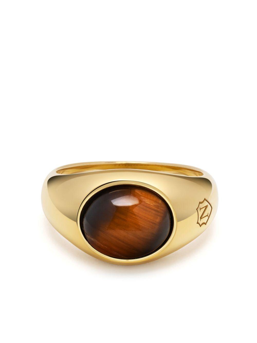tiger-eye engraved signet ring Product Image