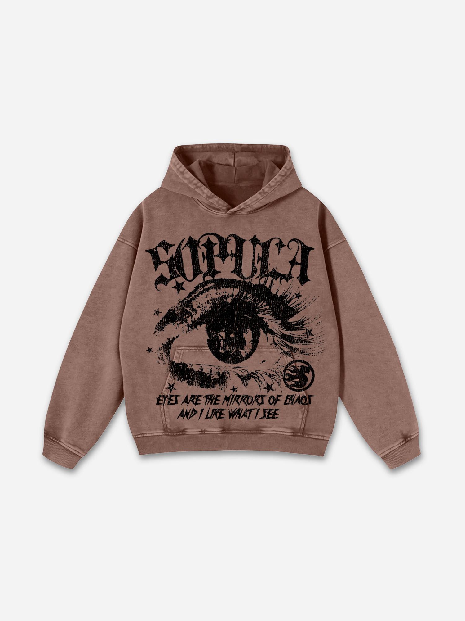 Sopula Star Eyes Graphic Acid Washed Hoodie Product Image