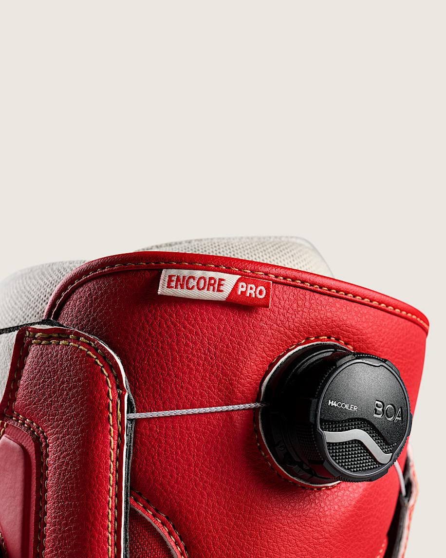 Women's Encore Pro X Mia Brookes Snowboard Boot in Racing Red / Marshmallow White| Vans US Product Image