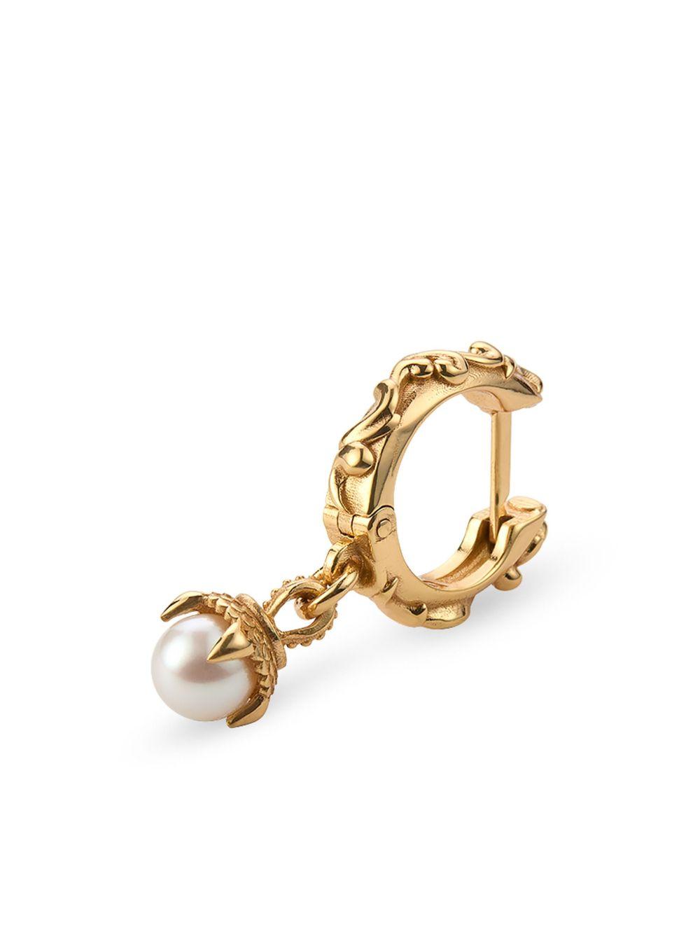pearl-pendant single hoop earring Product Image