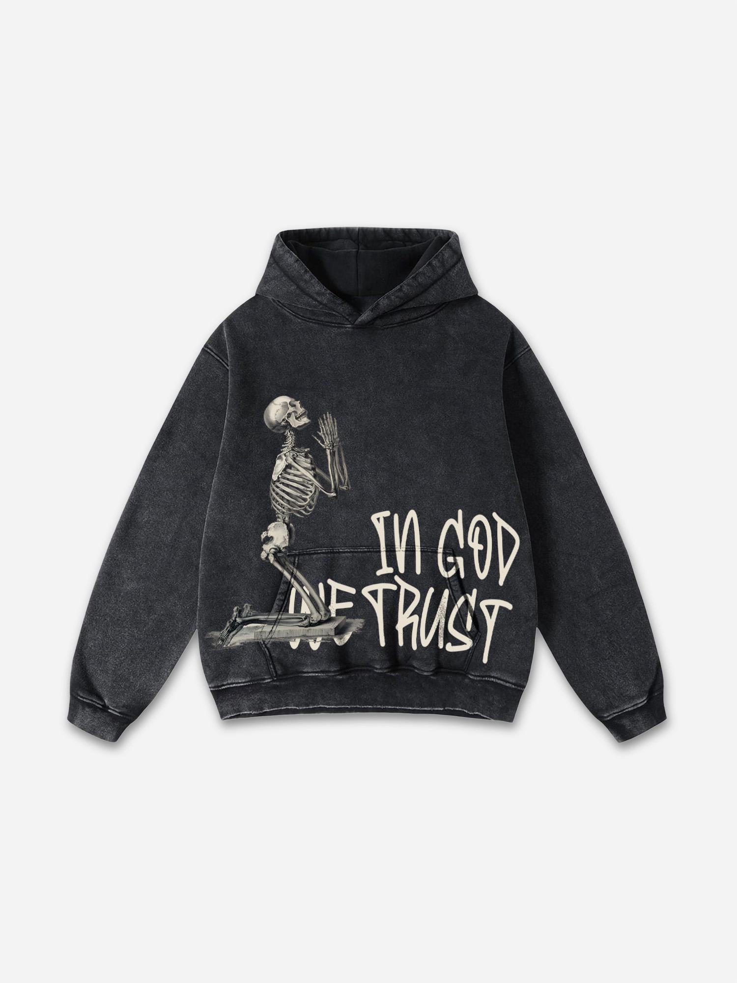 In God We Trust Graphic Print Pink Pullover Hoodie Product Image