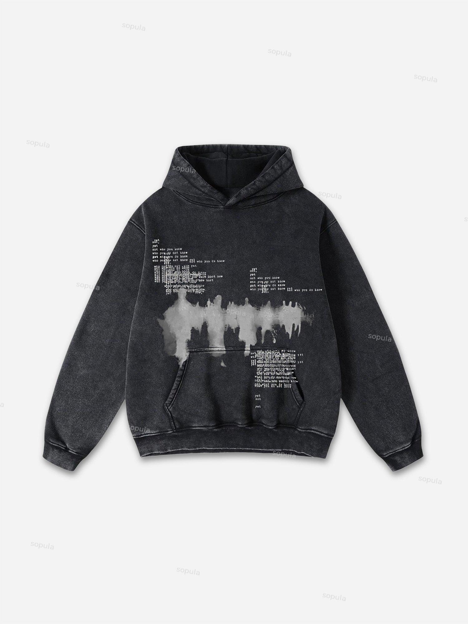 Sopula Vingate Portrait Phantom Graphic Acid Washed Oversized Hoodie Product Image