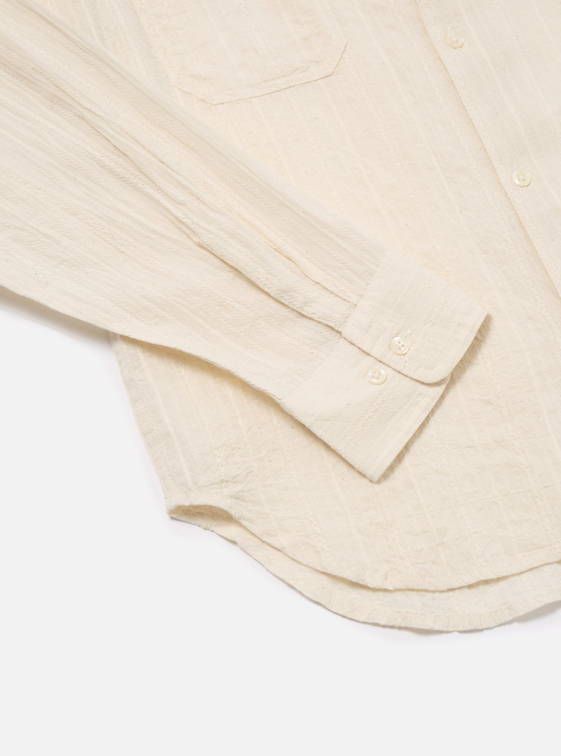 Universal Works Work Shirt in Ecru Acapulco Weave Product Image