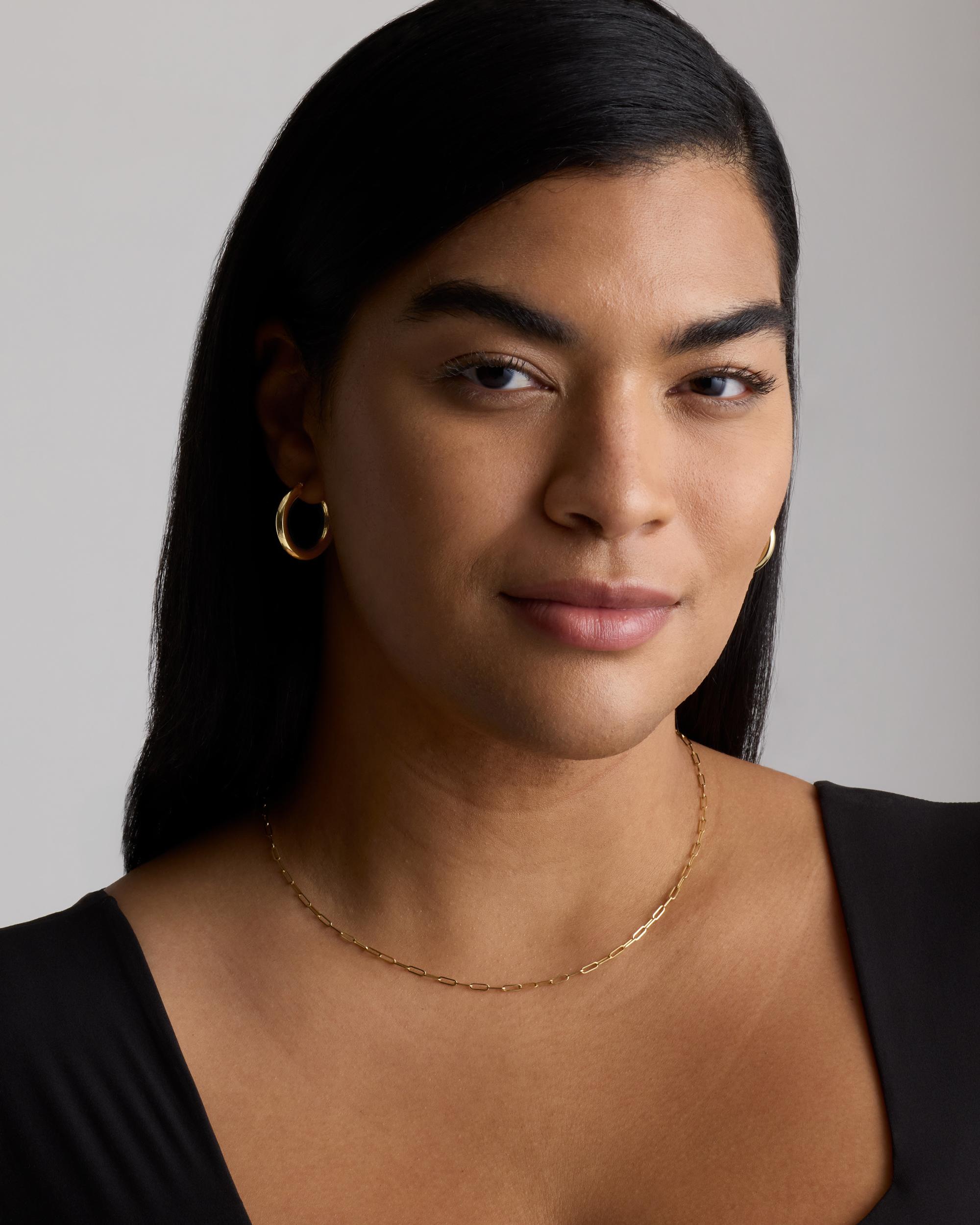 Quince | Women's 14K Gold 4mm Tube Hoop Earrings Product Image