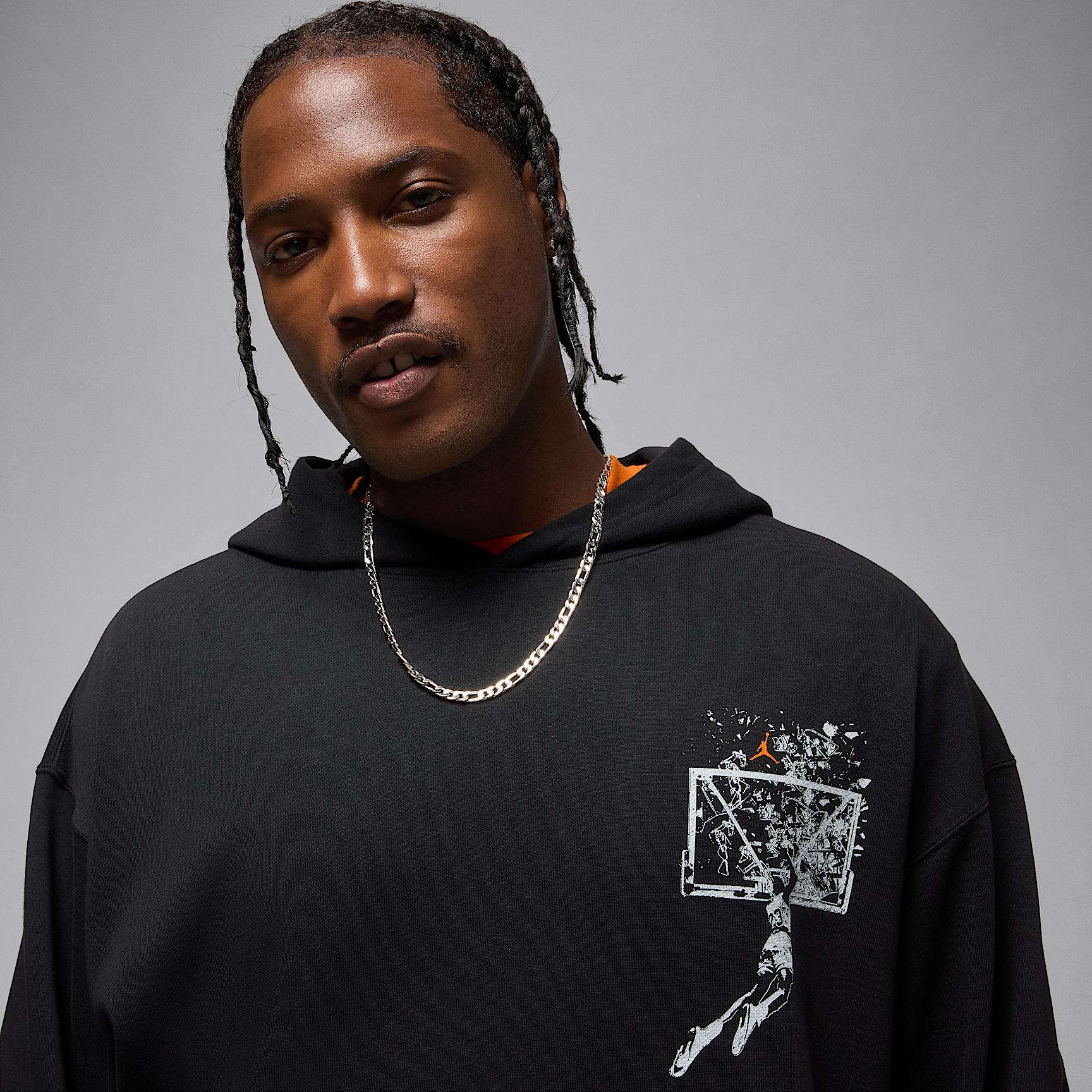 Mens Jordan Brooklyn Oversized Pullover Hoodie | IF5853-010 Product Image