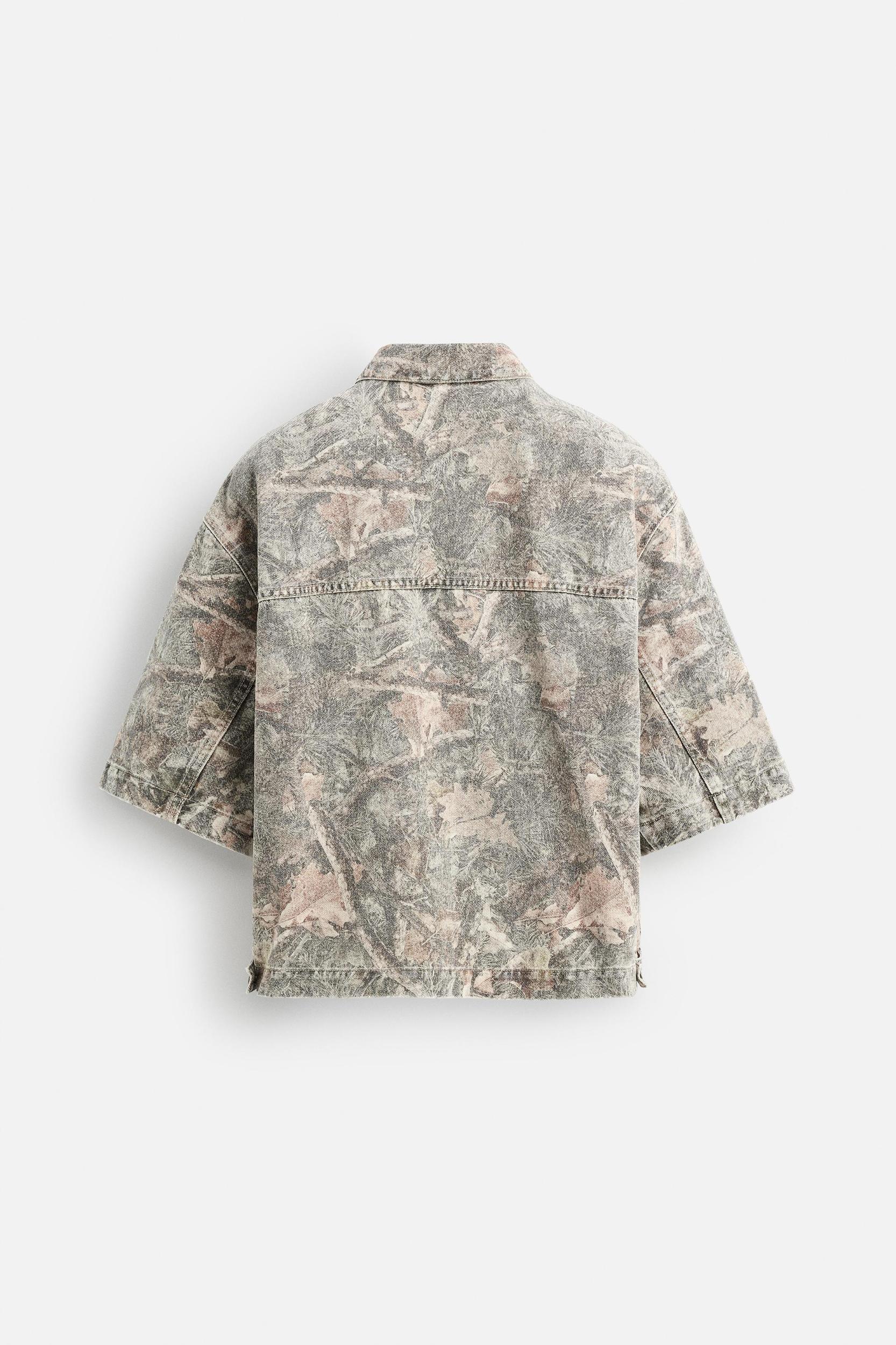 WASHED ABSTRACT PRINT OVERSHIRT Product Image