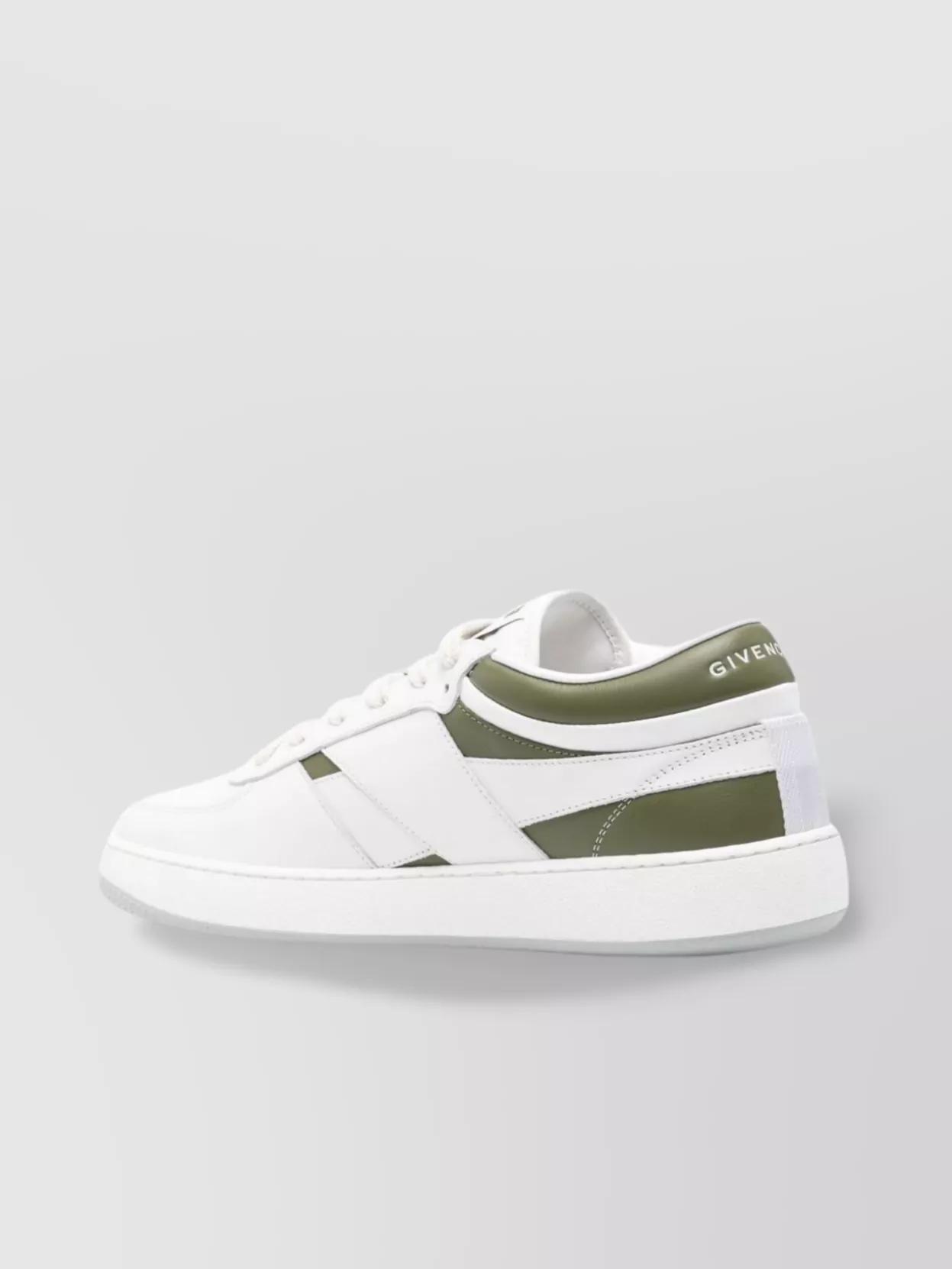 GIVENCHY Leather Sneakers With Rubber Sole And Panelled Design In White Product Image