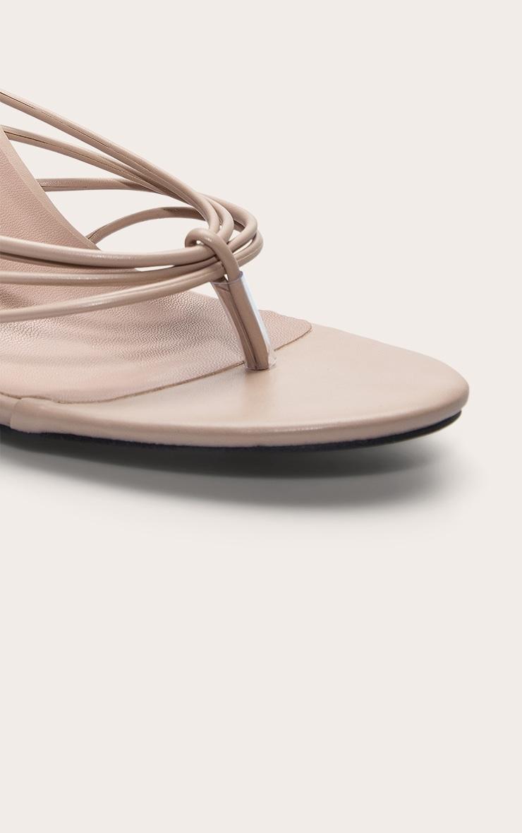 Mushroom Round Toe Thong High Heeled Mules Product Image