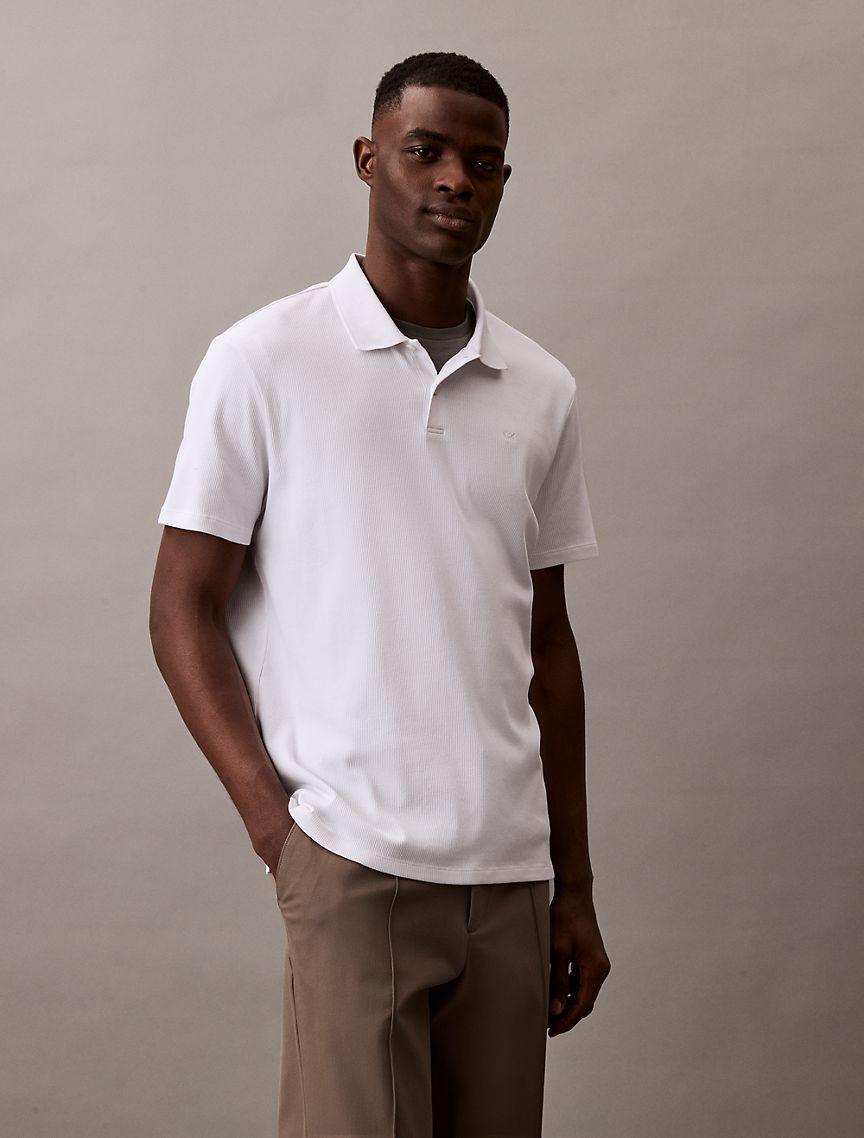 Stretch Fine Rib Polo Shirt Product Image