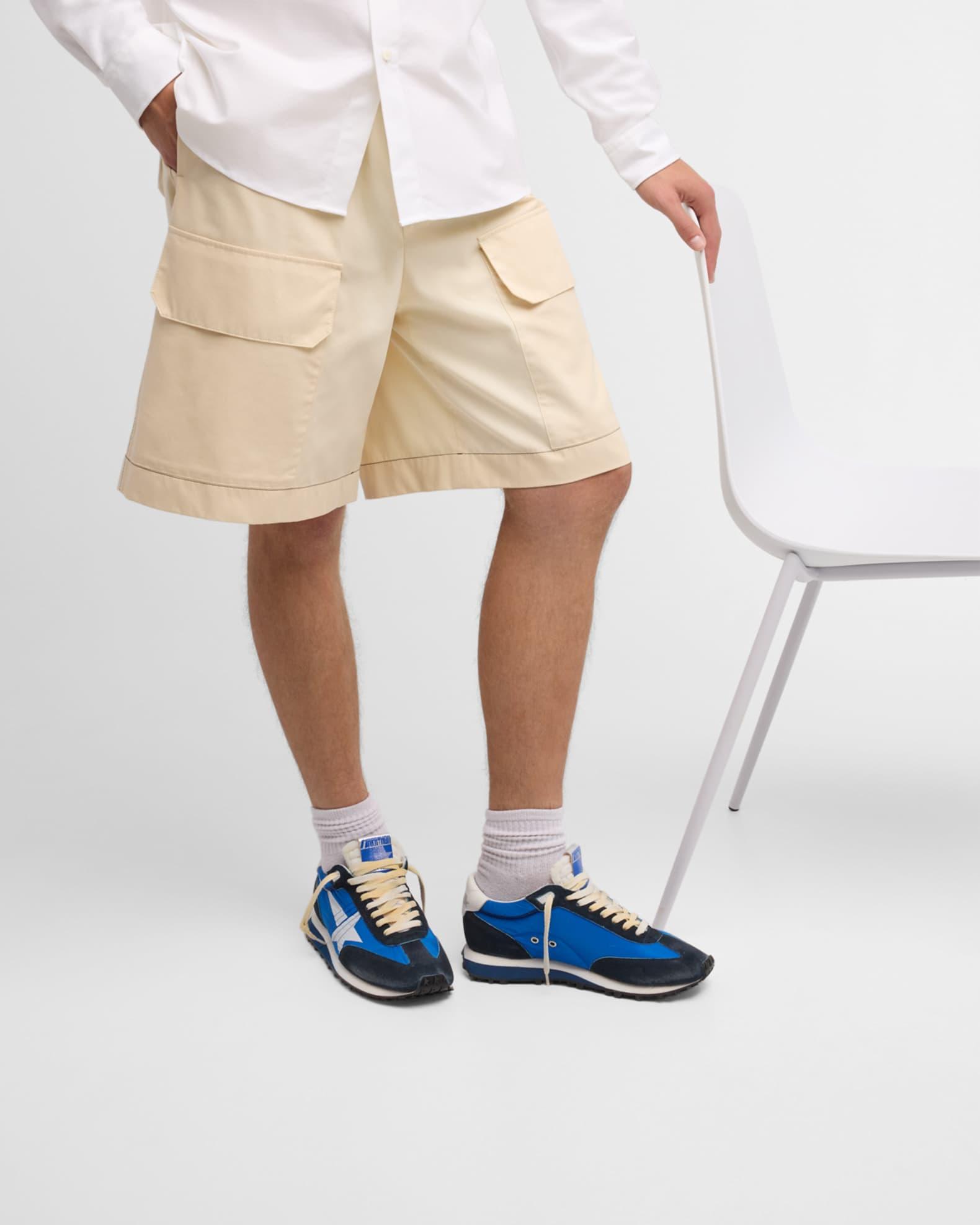 Men's Marathon Nylon and Suede Low-Top Sneakers Product Image