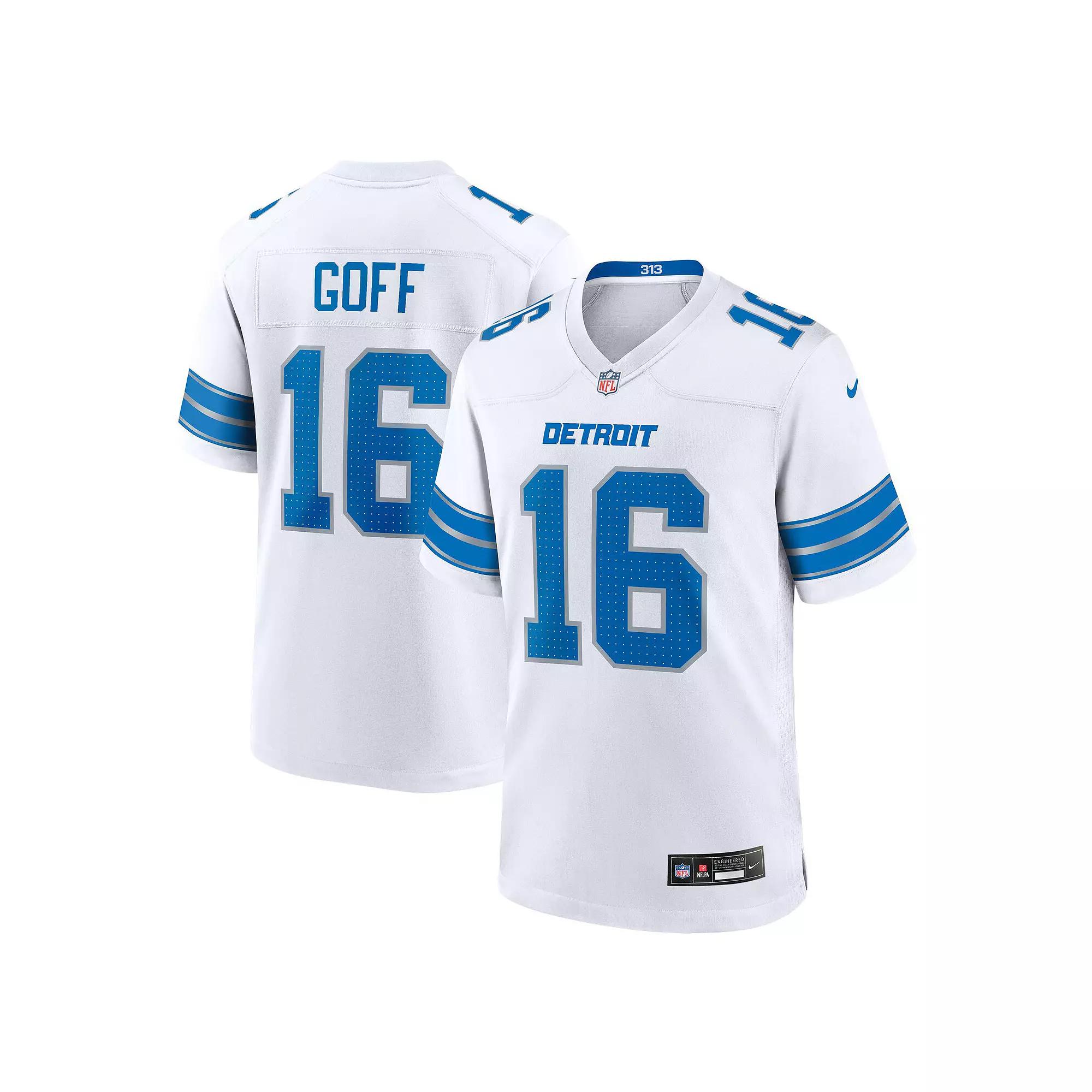 Men's Nike Jared Goff White Detroit Lions Game Jersey,  Product Image