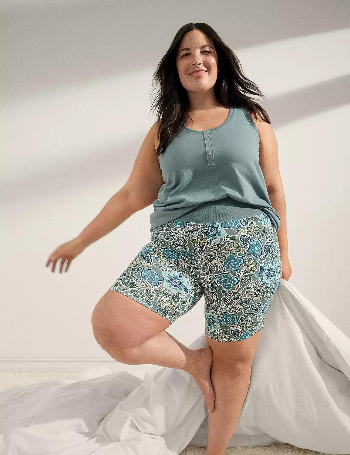 Comfy Cotton Henley Tunic & Bike Short PJ Set Product Image