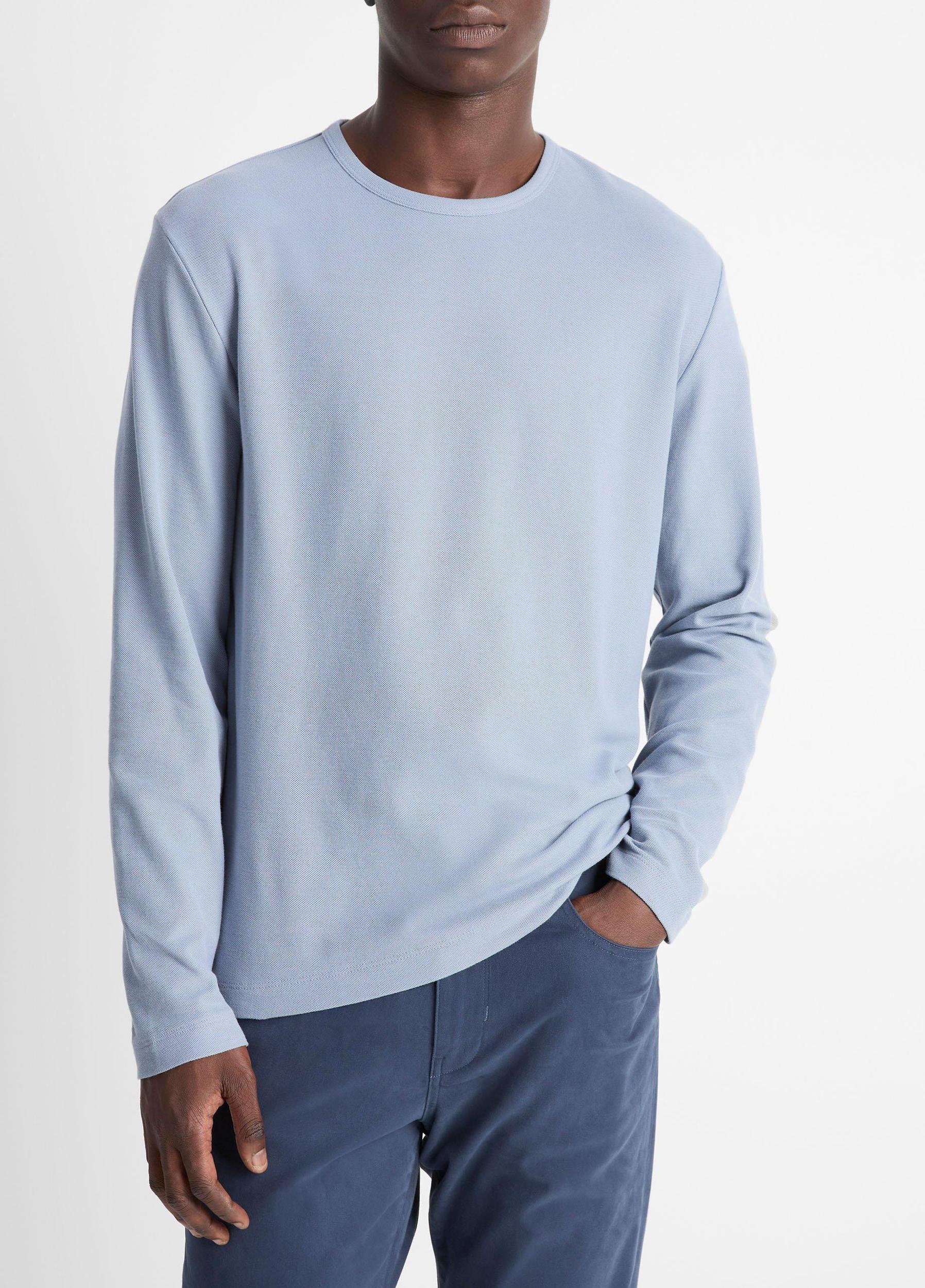 Pima Cotton Piqué Long-Sleeve T-Shirt Product Image