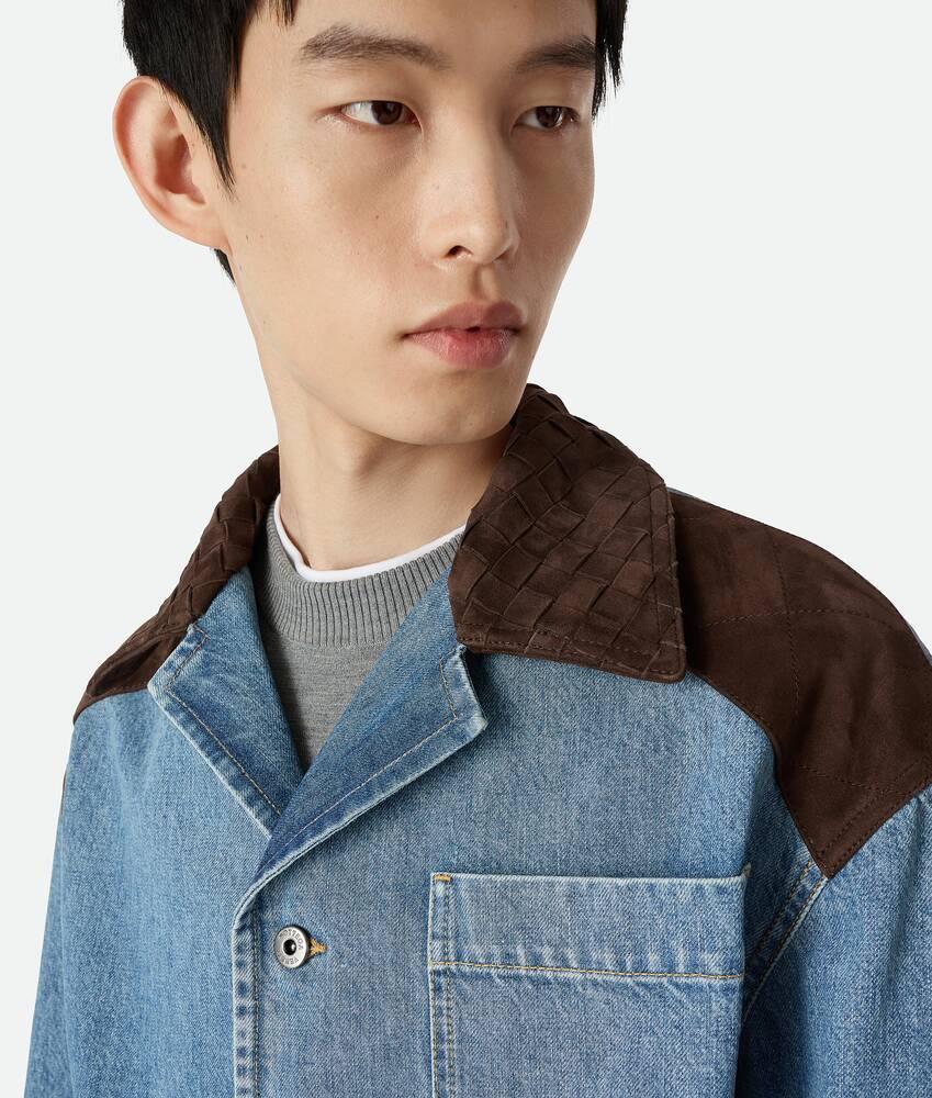 Men's Vintage Indigo Denim Jacket in Mid blue Product Image
