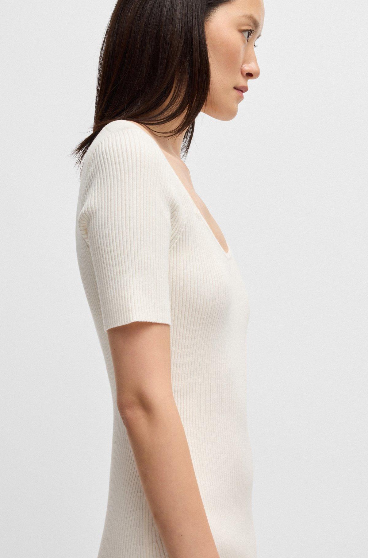 Slim-fit dress in ribbed stretch fabric Product Image