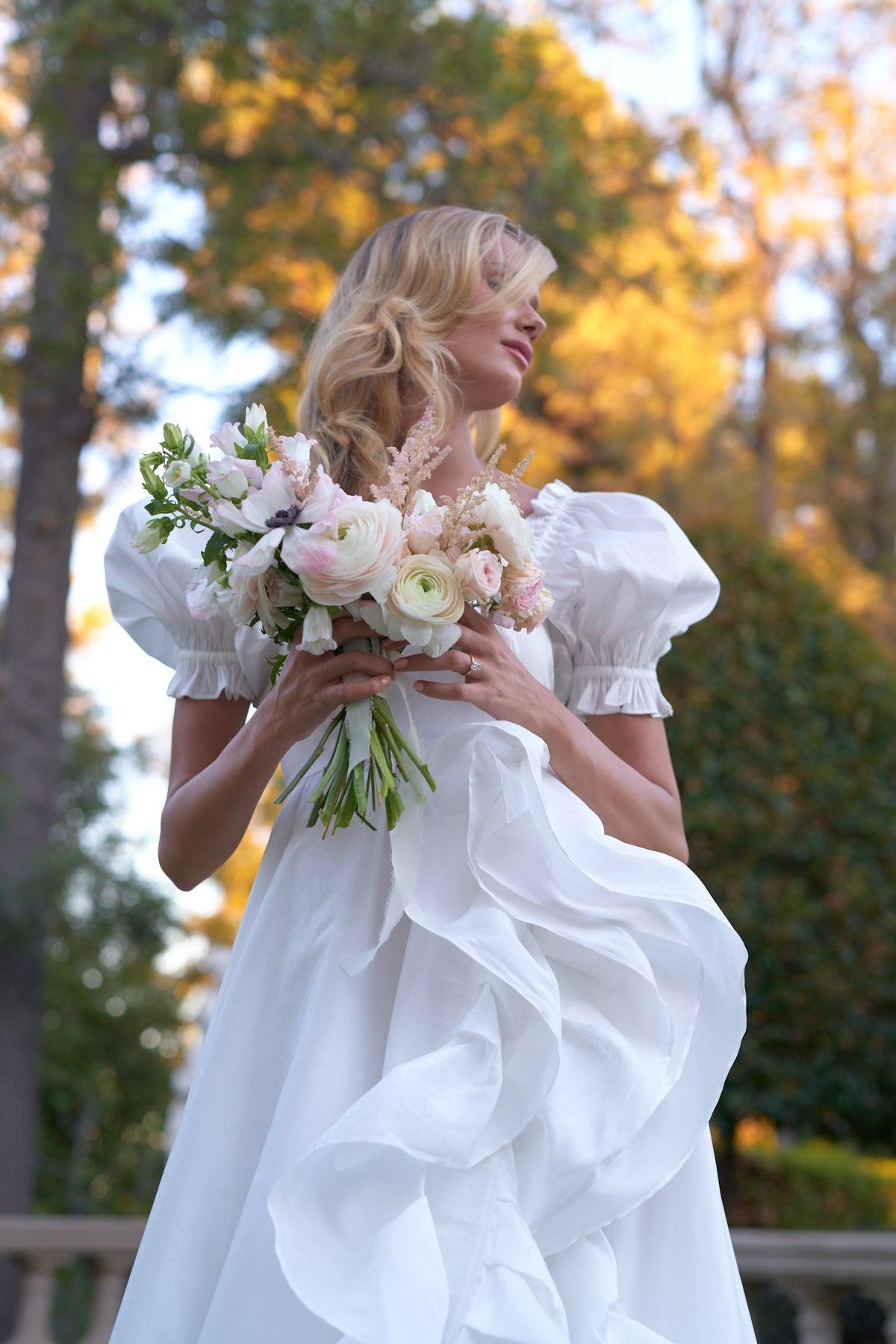 The Ivory Recycled Ruffle Gown Product Image