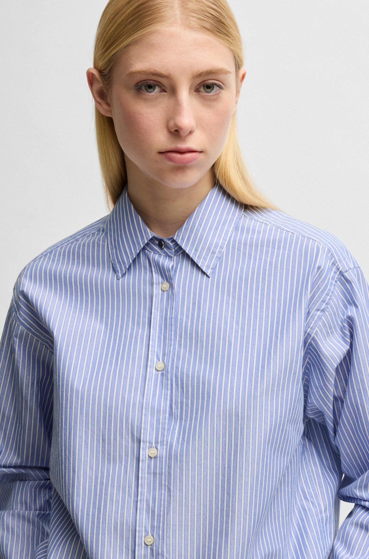 Relaxed-fit blouse in striped poplin Product Image