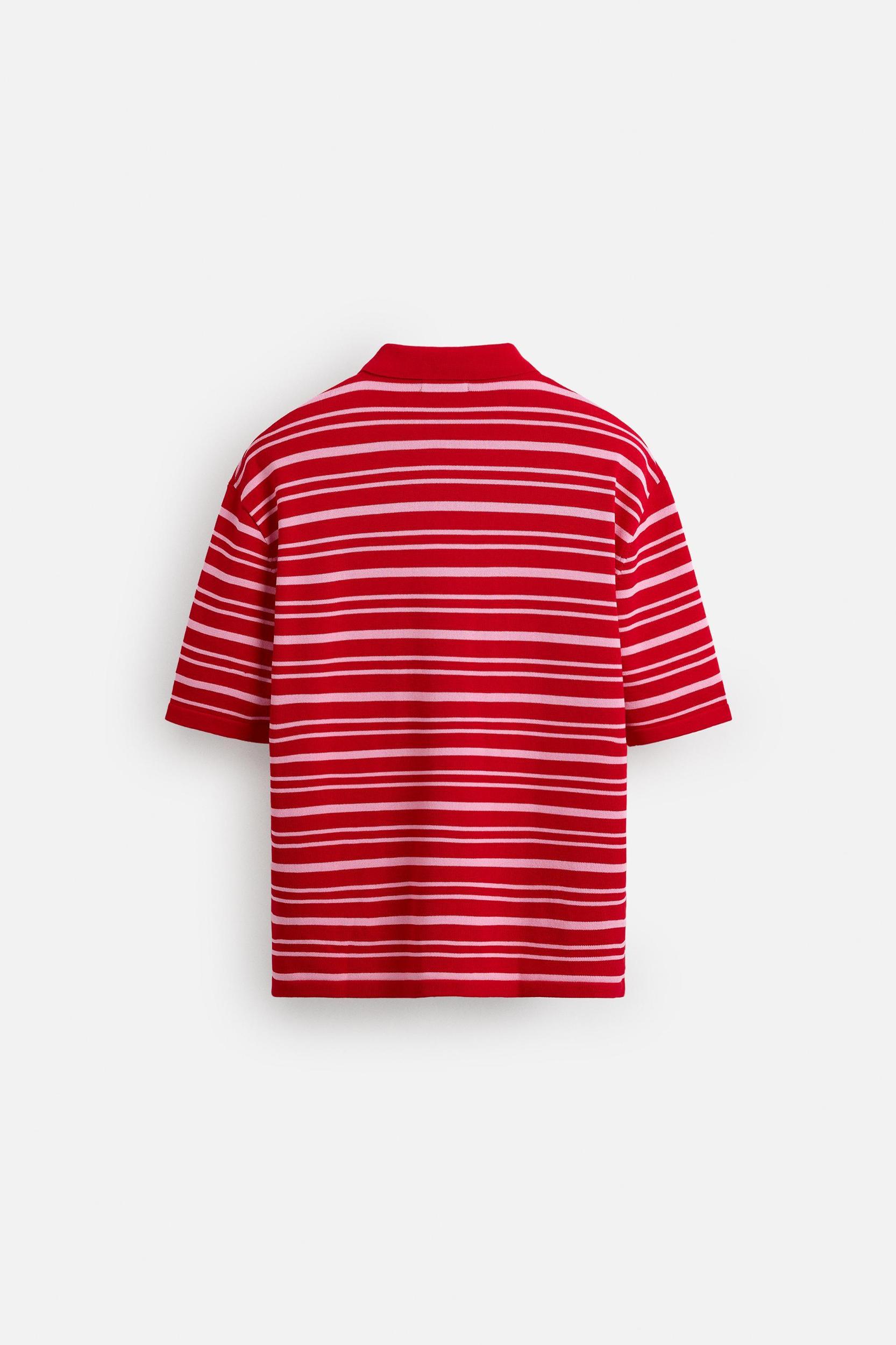 STRIPED JACQUARD KNIT POLO Product Image