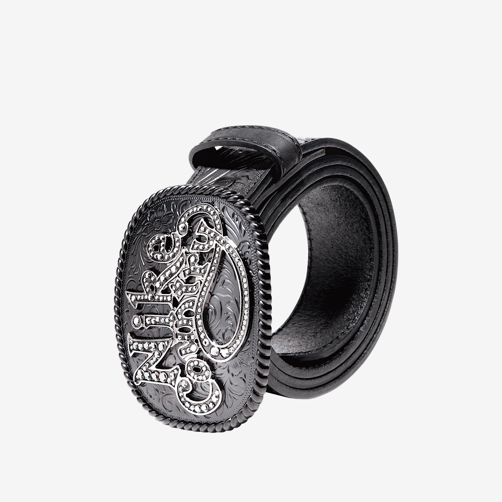 Nike Country Men's Rhinestone Plaque Buckle Embossed Leather Belt Product Image