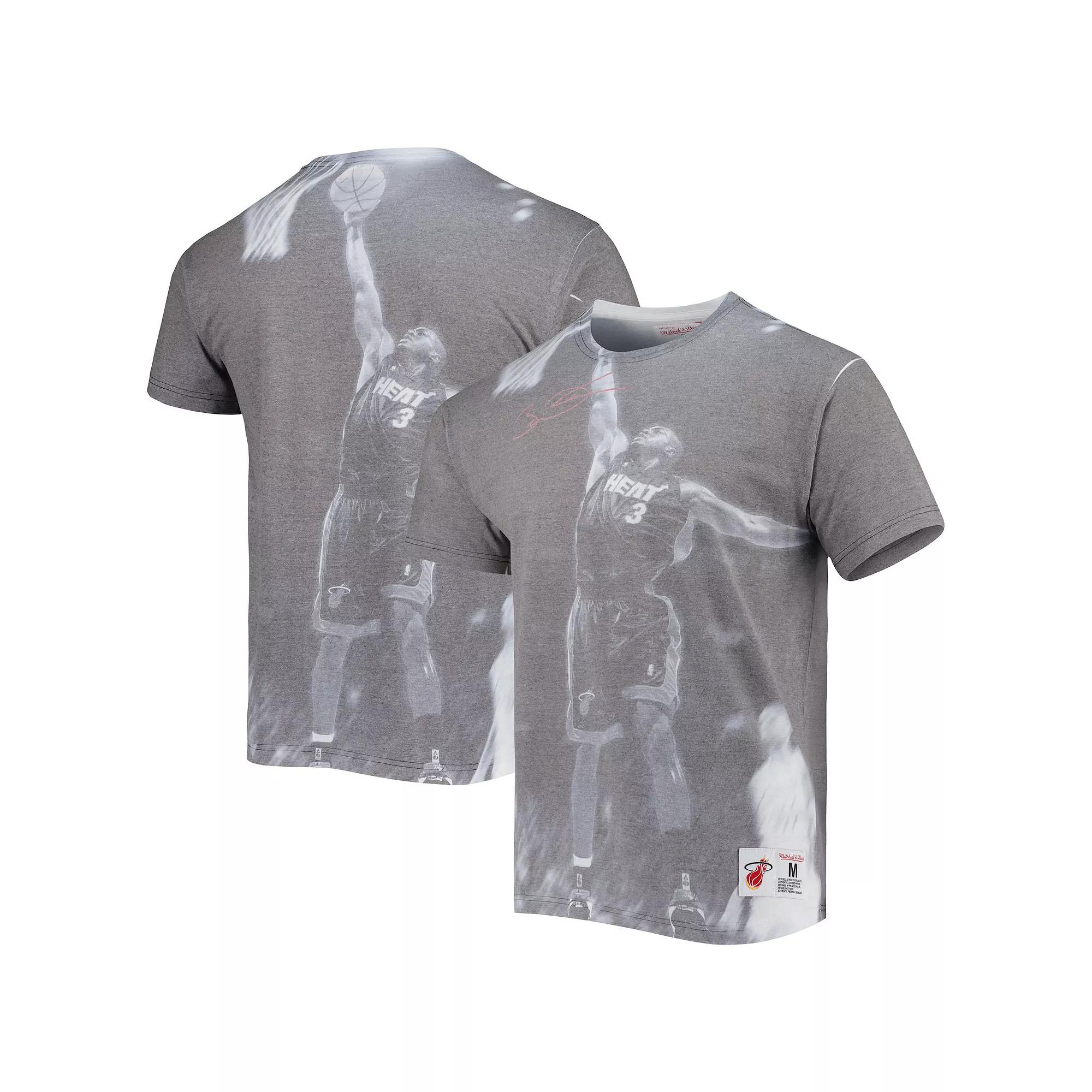 Men's Mitchell & Ness Dwyane Wade Heather Gray Miami Heat Above The Rim T-Shirt,  Product Image